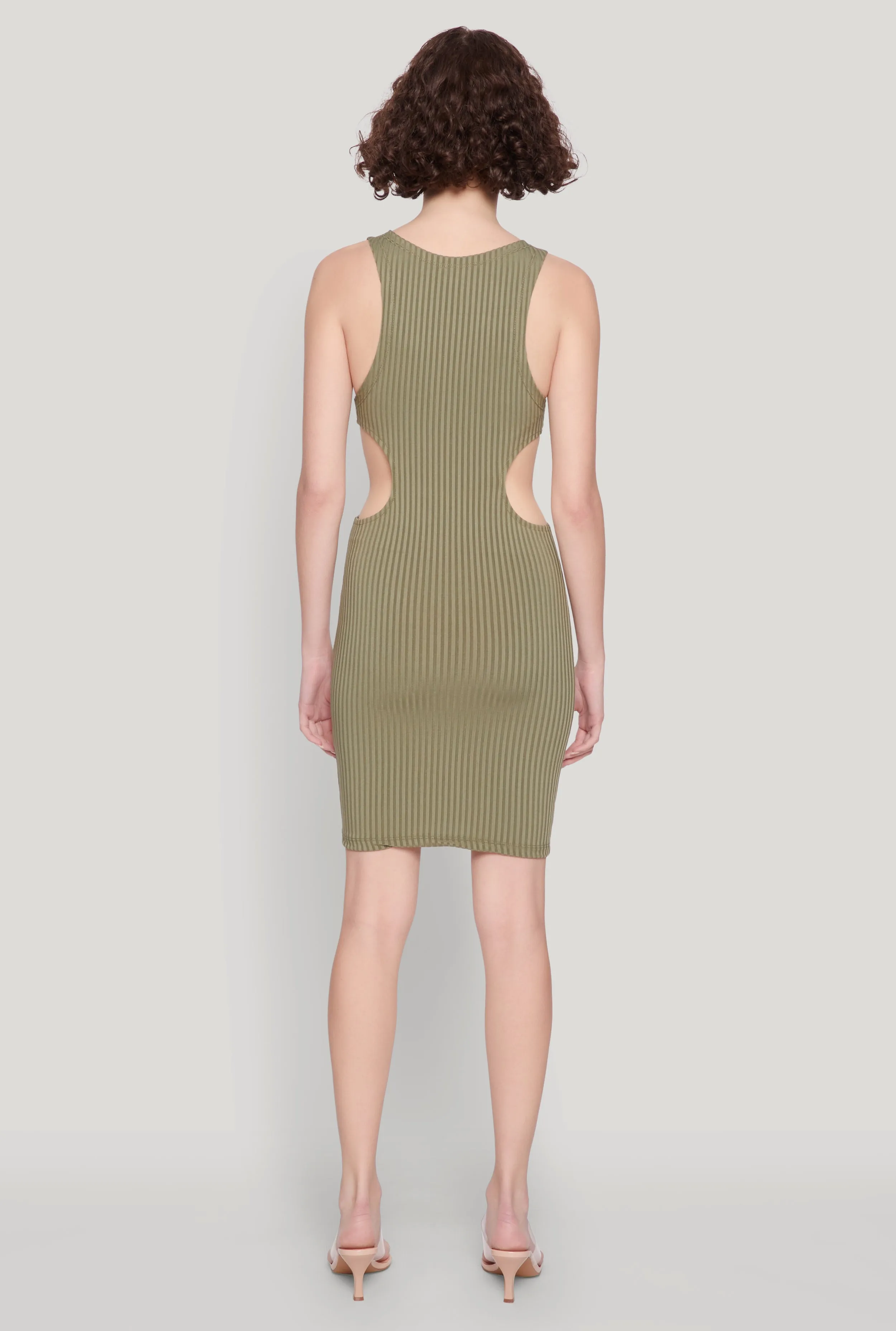 Ribbed Knit Cut Out Side Mini Dress sold by Rainbow product image thumbnail 5