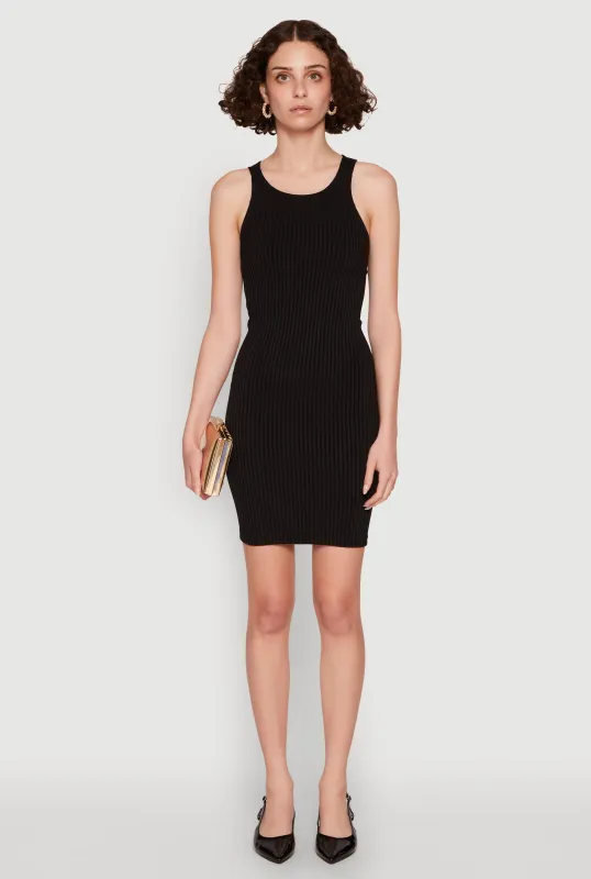 Ribbed Knit Tank Mini Dress sold by Rainbow