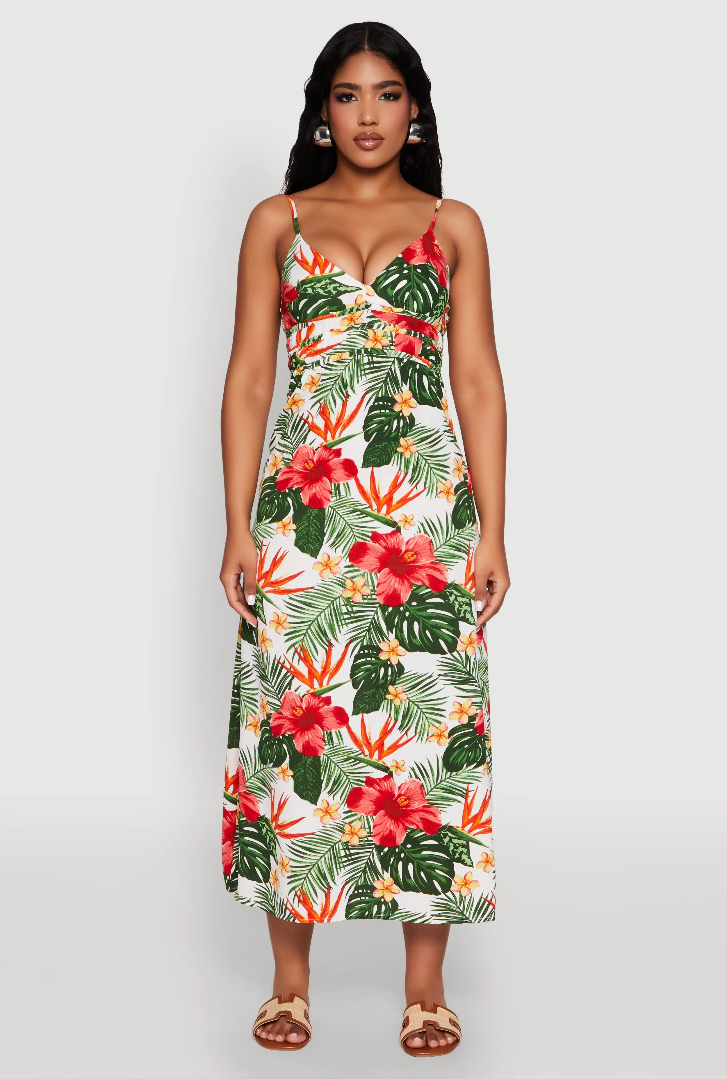 Airy Tropical Floral Empire Waist Dress sold by Rainbow product image thumbnail 2