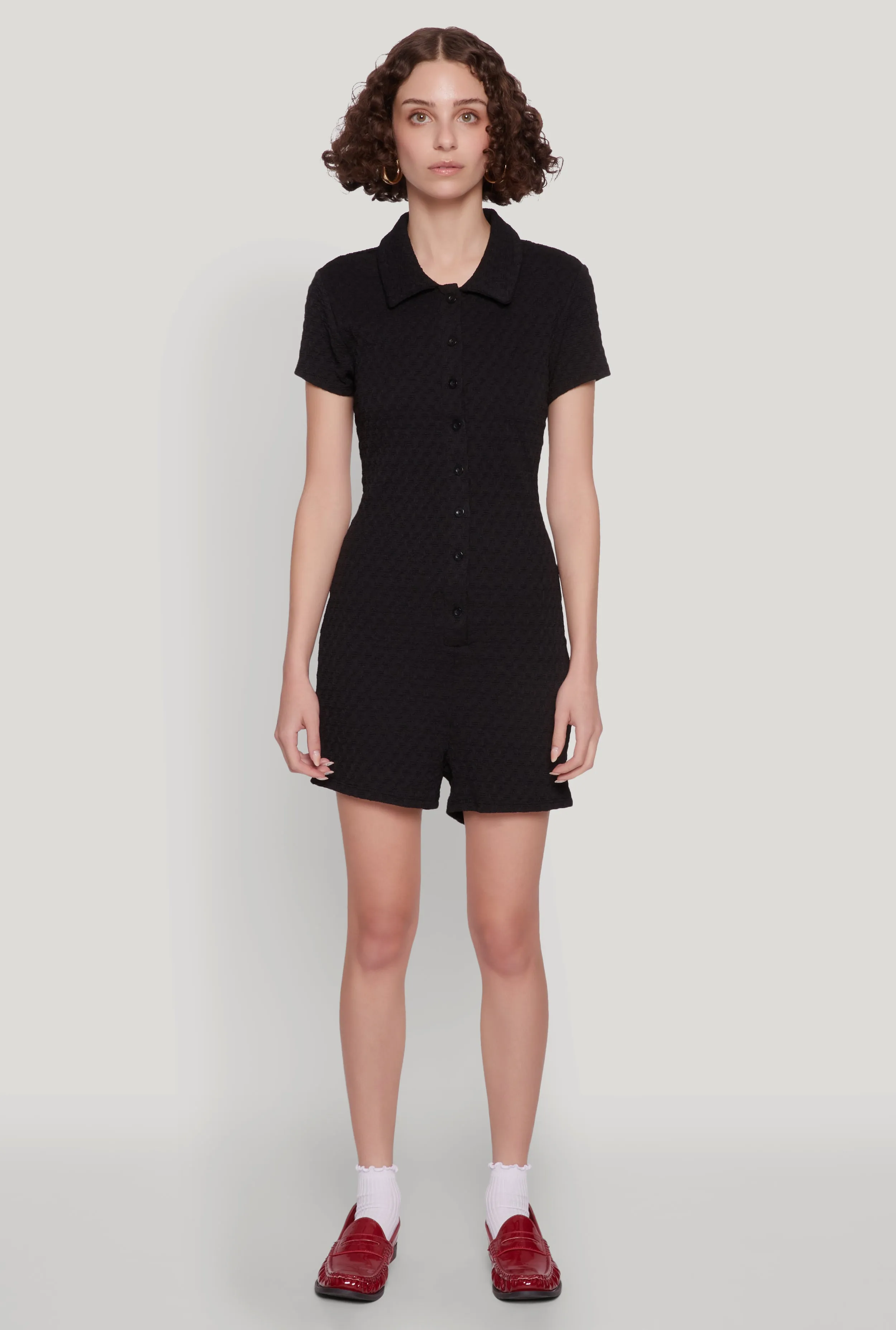 Iris Textured Knit Short Sleeve Romper sold by Rainbow product image thumbnail 2