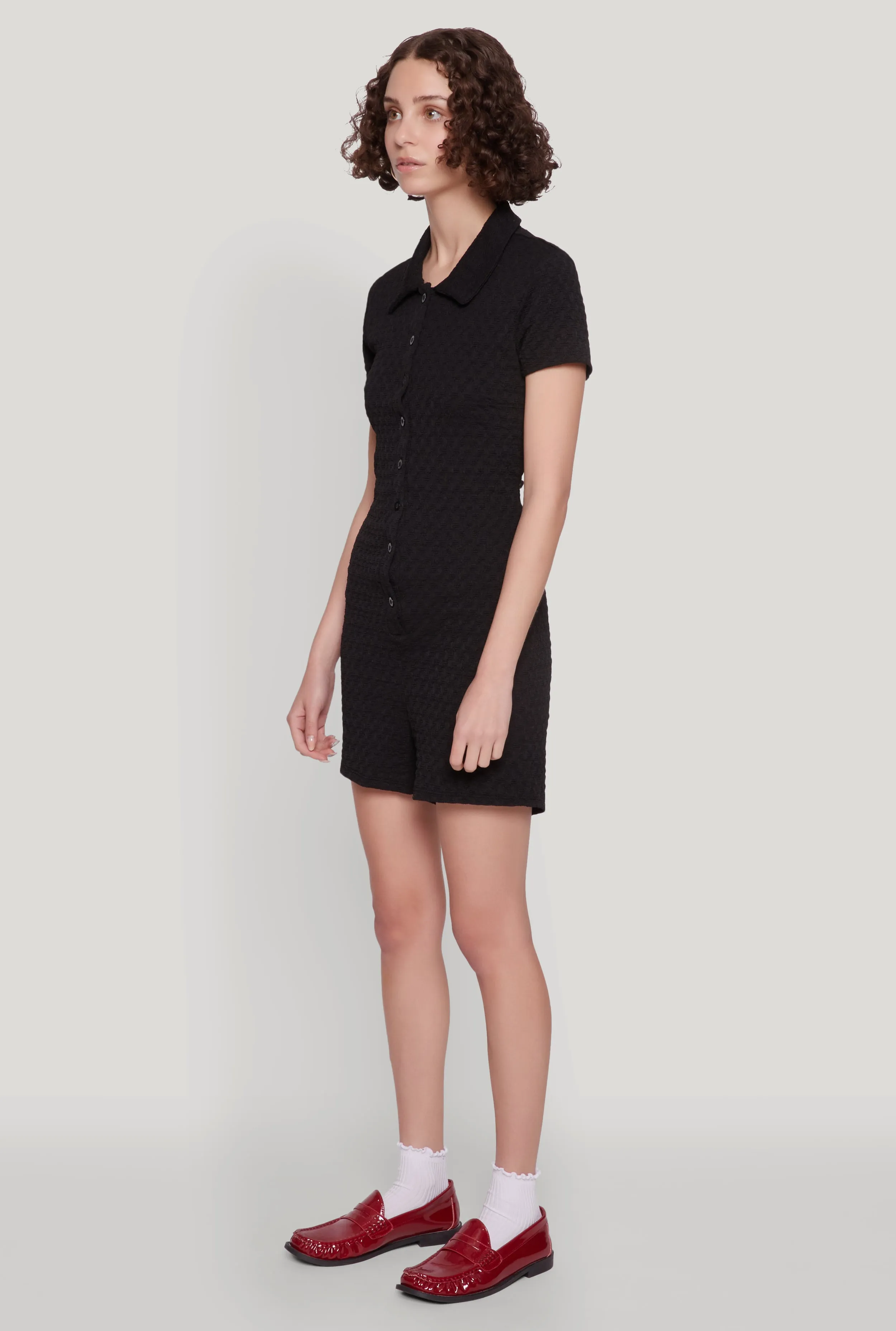 Iris Textured Knit Short Sleeve Romper sold by Rainbow product image thumbnail 3