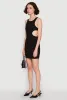 Ribbed Knit Cut Out Side Mini Dress sold by Rainbow