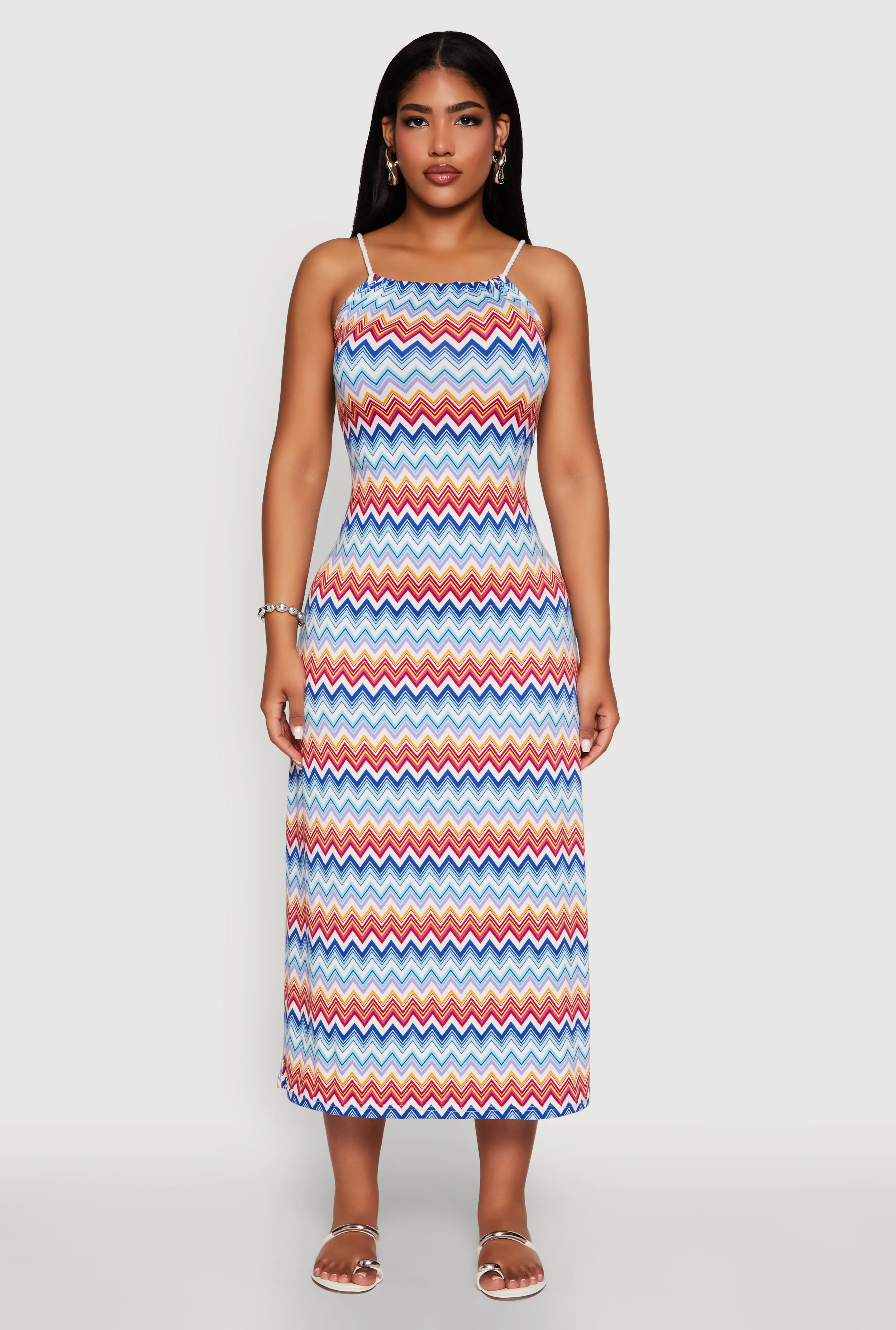 Chevron Print Rope Strap Maxi Dress sold by Rainbow