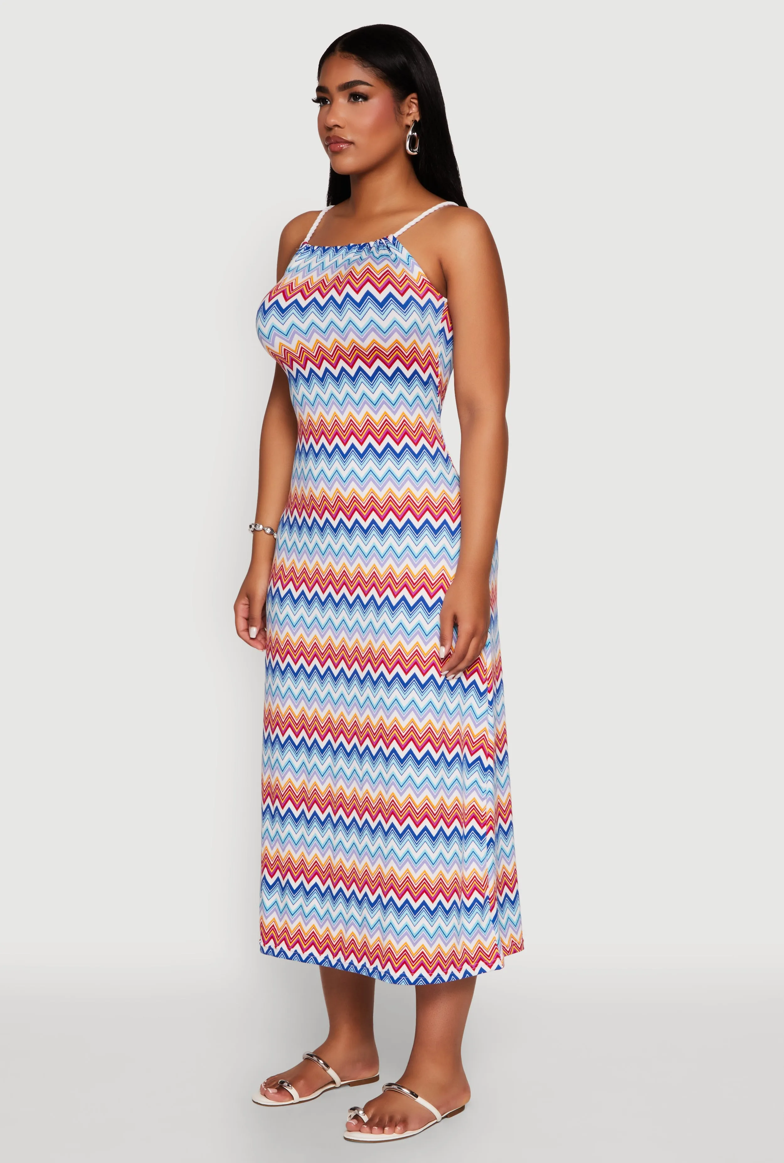 Chevron Print Rope Strap Maxi Dress sold by Rainbow product image thumbnail 3