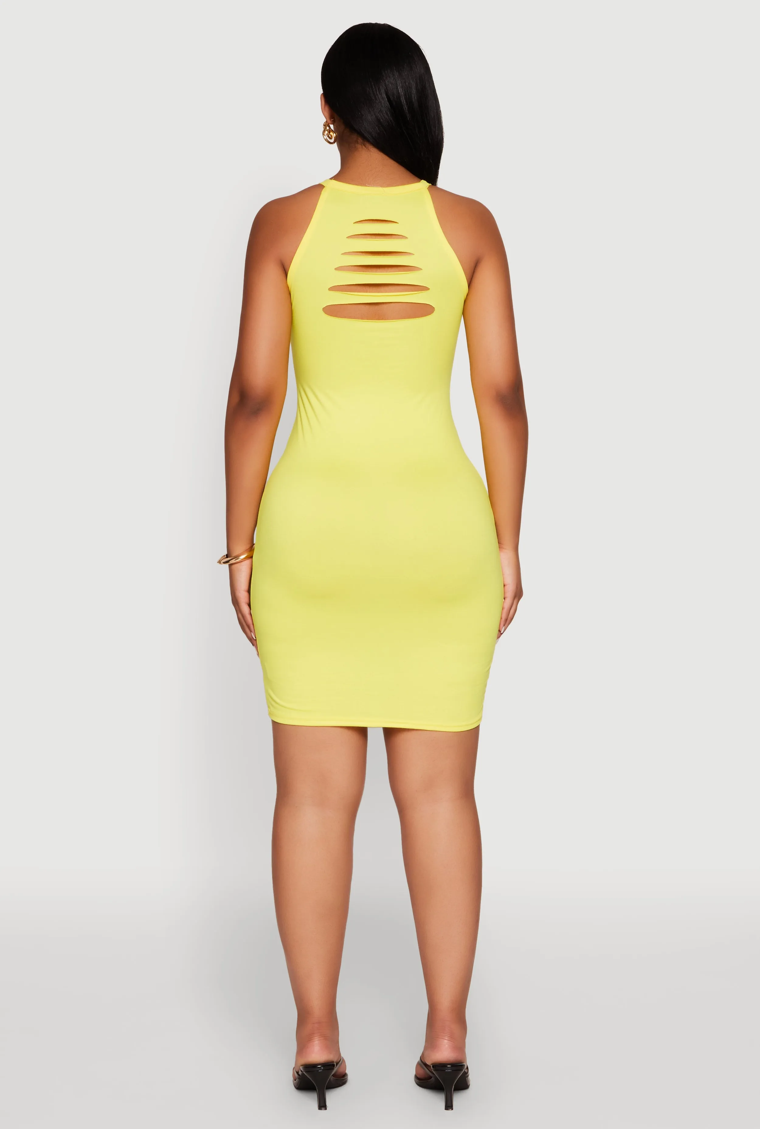 Laser Cut Halter Mini Dress sold by Rainbow product image thumbnail 5