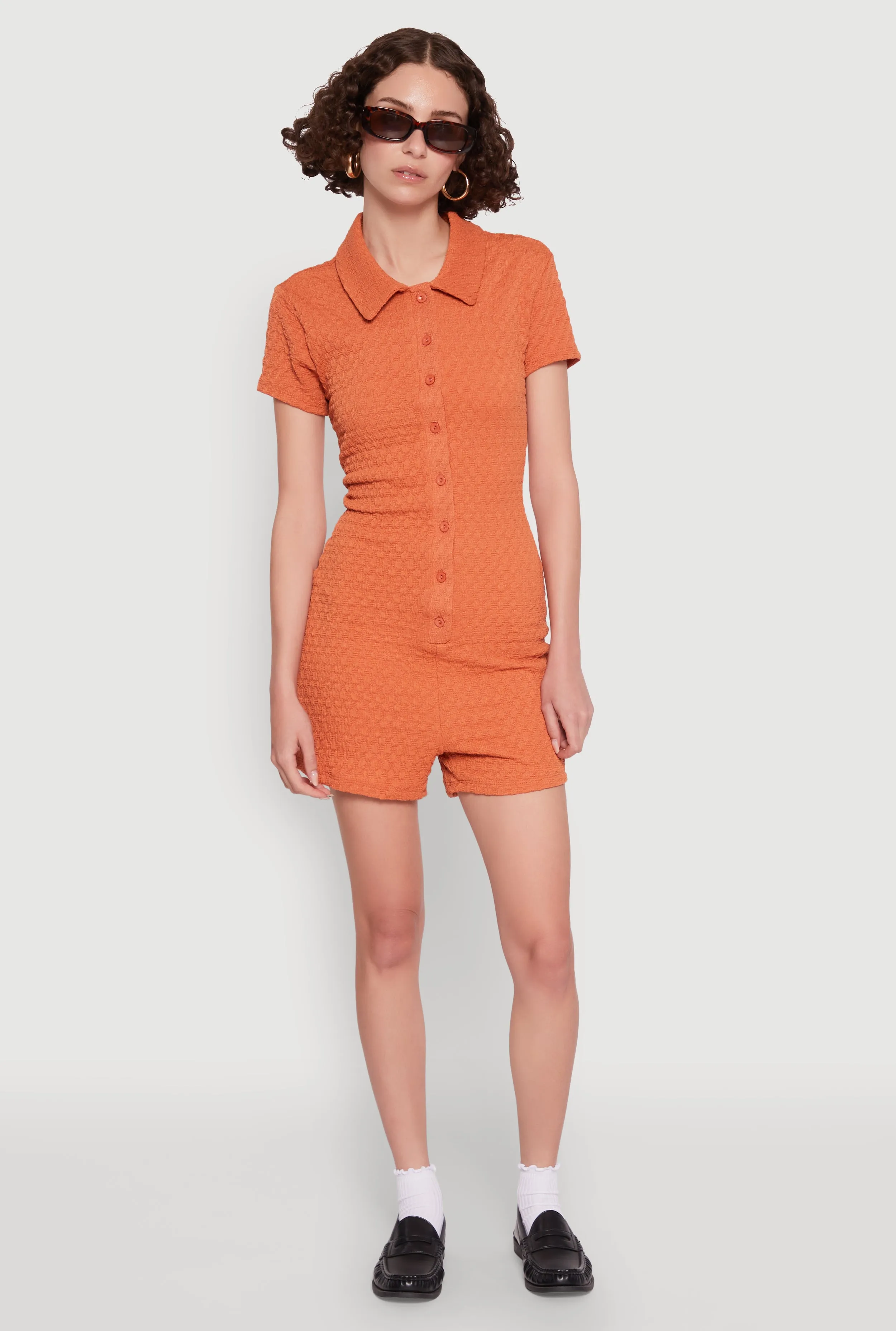 Iris Textured Knit Short Sleeve Romper sold by Rainbow product image thumbnail 2