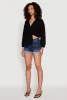 Haute Monde Linen Tie Front Crop Top sold by Rainbow