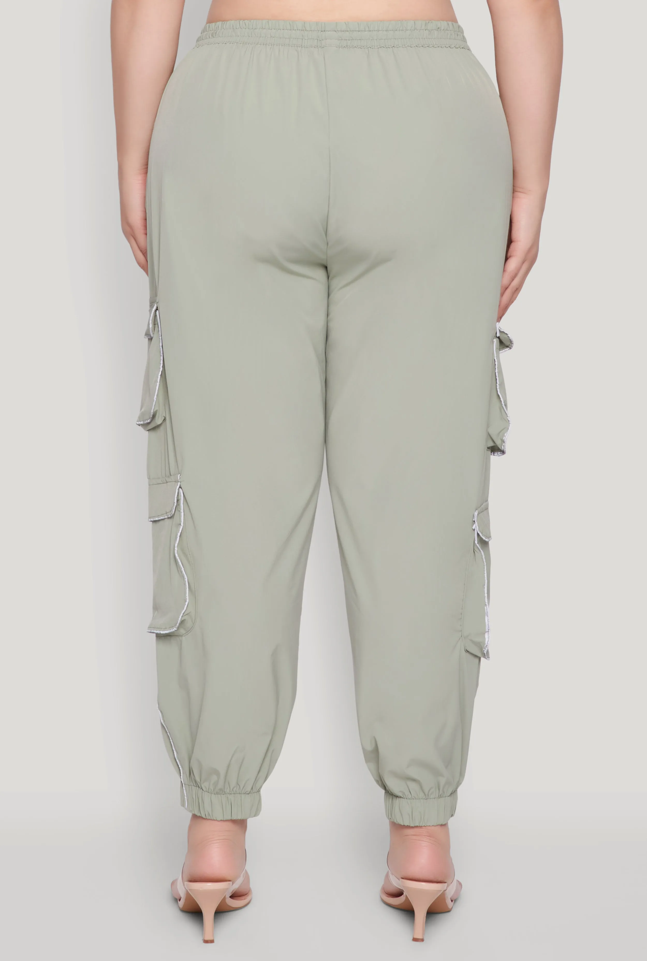 Plus Size Drawstring Cargo Pocket Joggers sold by Rainbow product image thumbnail 5