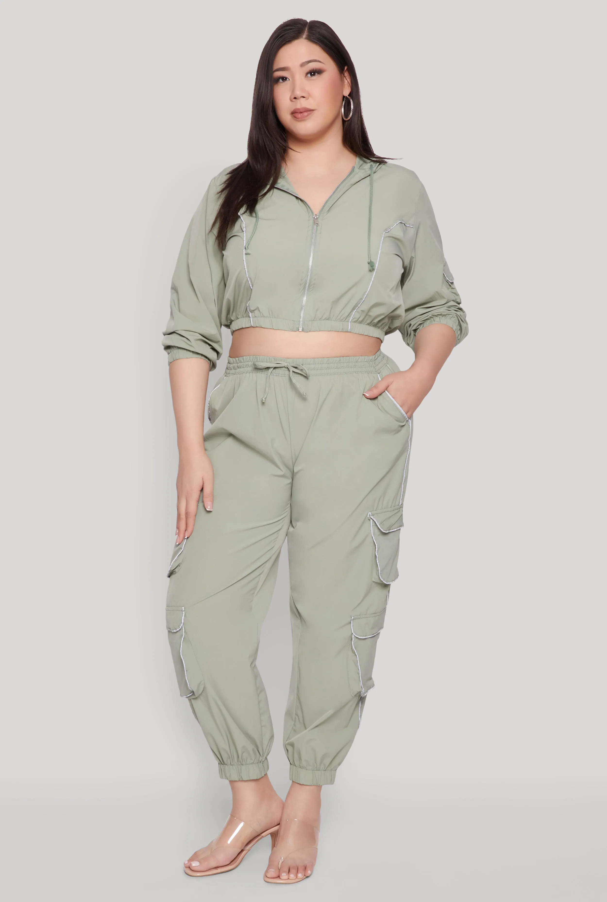 Plus Size Drawstring Cargo Pocket Joggers sold by Rainbow