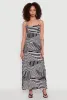 Striped Print Cut Out Back Maxi Dress sold by Rainbow