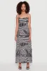 Striped Print Cut Out Back Maxi Dress sold by Rainbow