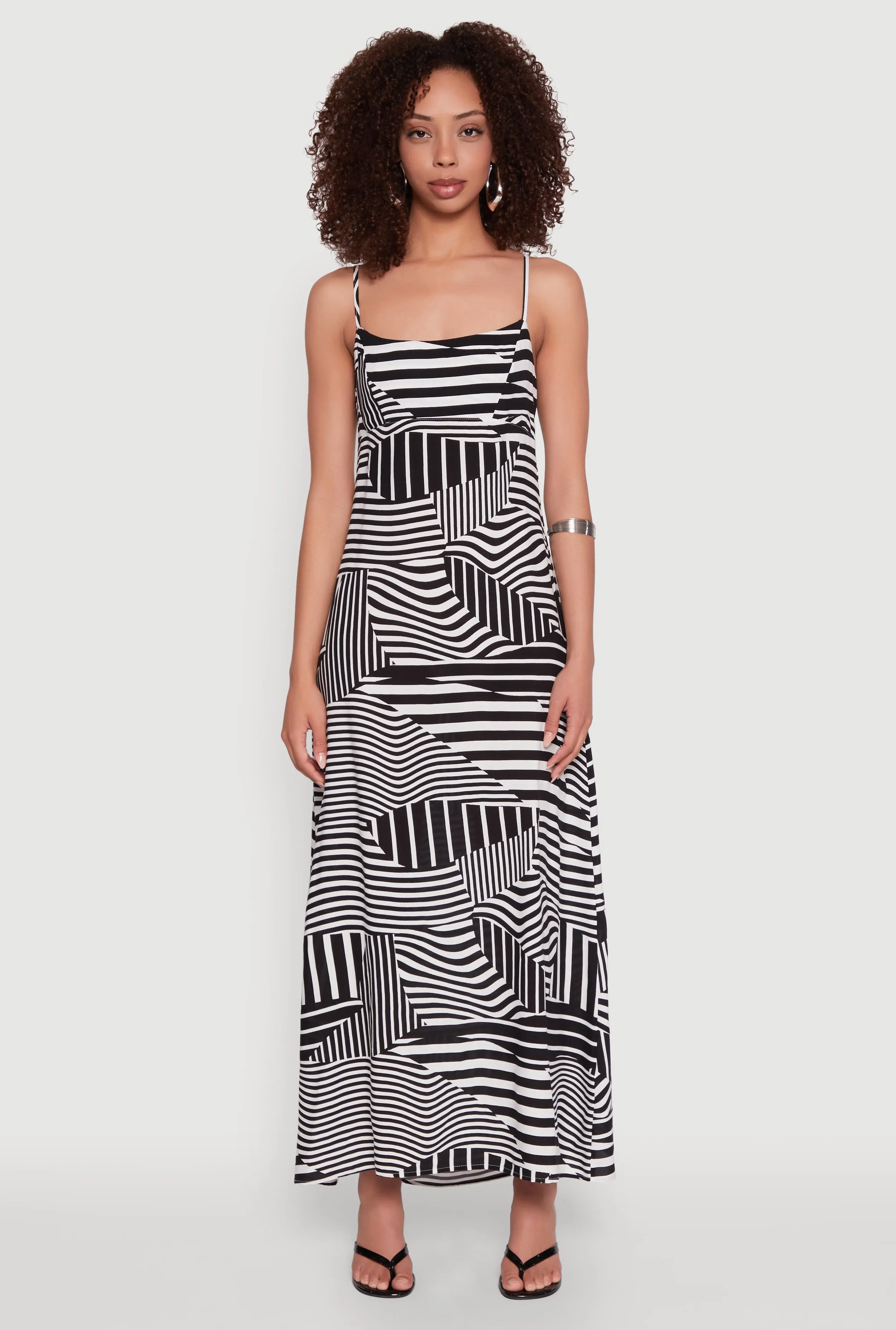Striped Print Cut Out Back Maxi Dress sold by Rainbow product image thumbnail 2