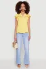 Iris Crepe Knit Flutter Sleeve Blouse sold by Rainbow