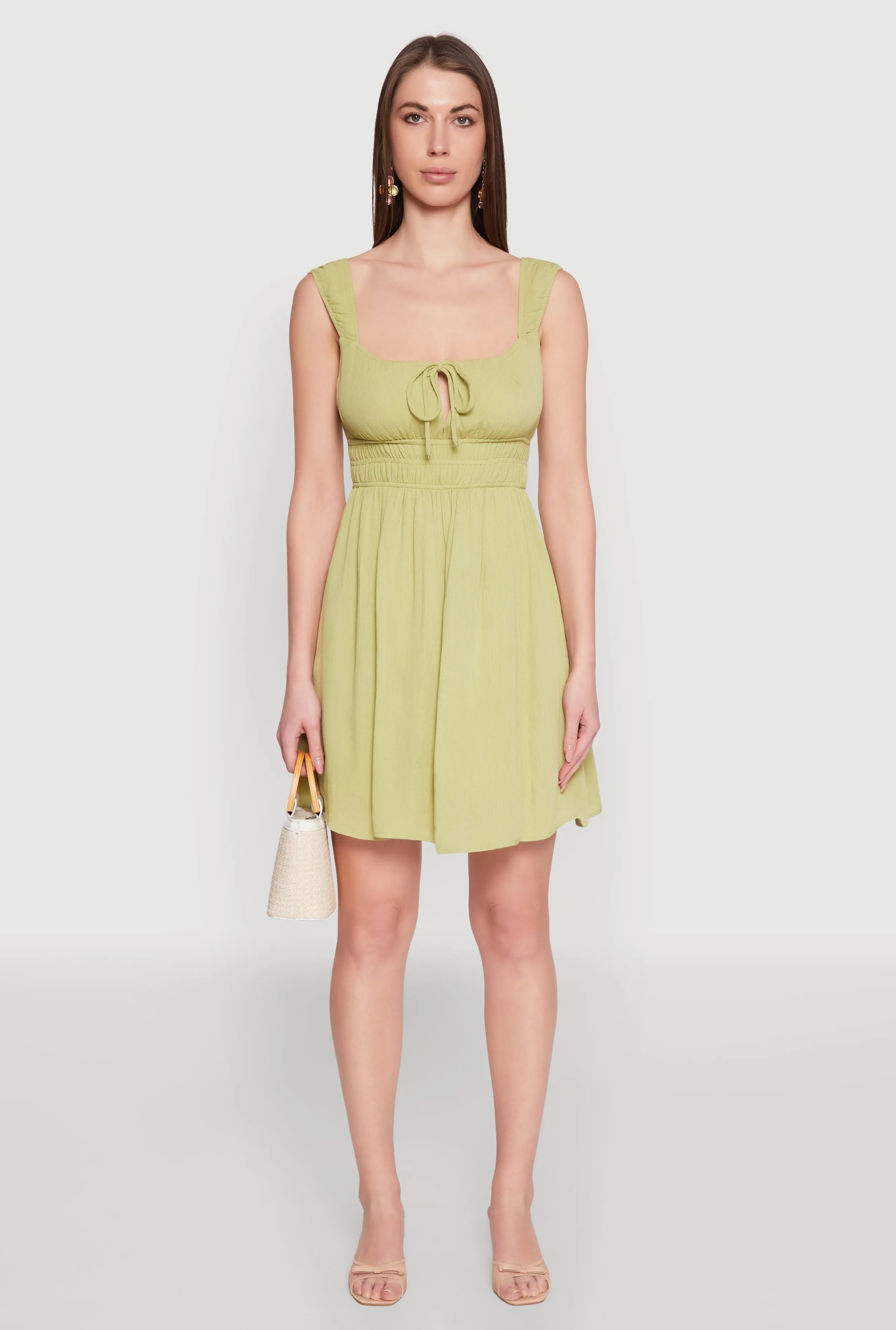 Iris Tie Front Keyhole Caged Back Mini Dress sold by Rainbow product image thumbnail 2