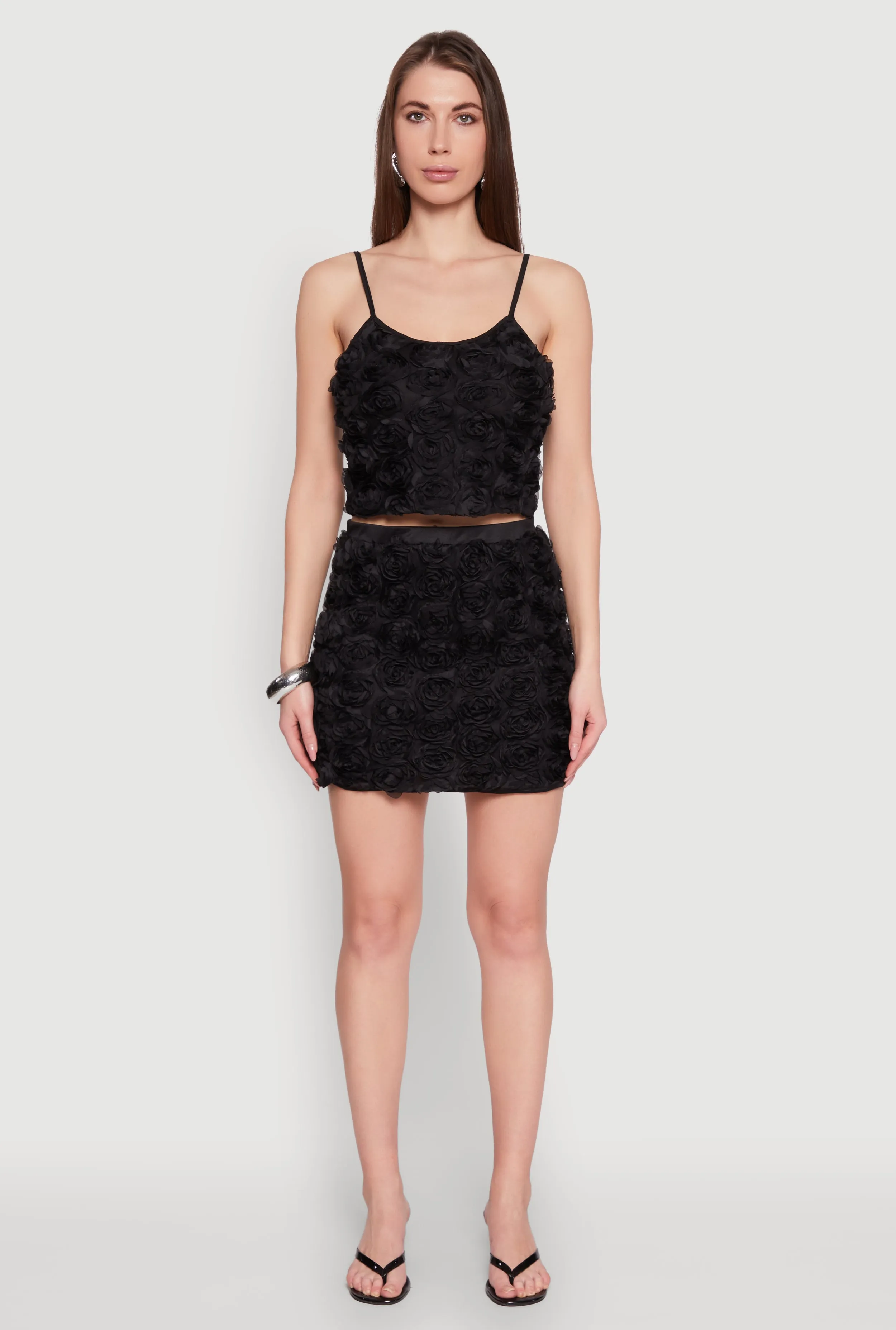 Rose Applique Mini Skirt sold by Rainbow