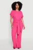 Plus Size Textured Knit Tie Waist Top sold by Rainbow