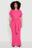 Plus Size Textured Knit Tie Waist Top sold by Rainbow