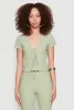 Iris Textured Knit Tie Front Top sold by Rainbow