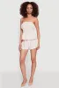 Haute Monde Smocked Pinstripe Peplum Top sold by Rainbow