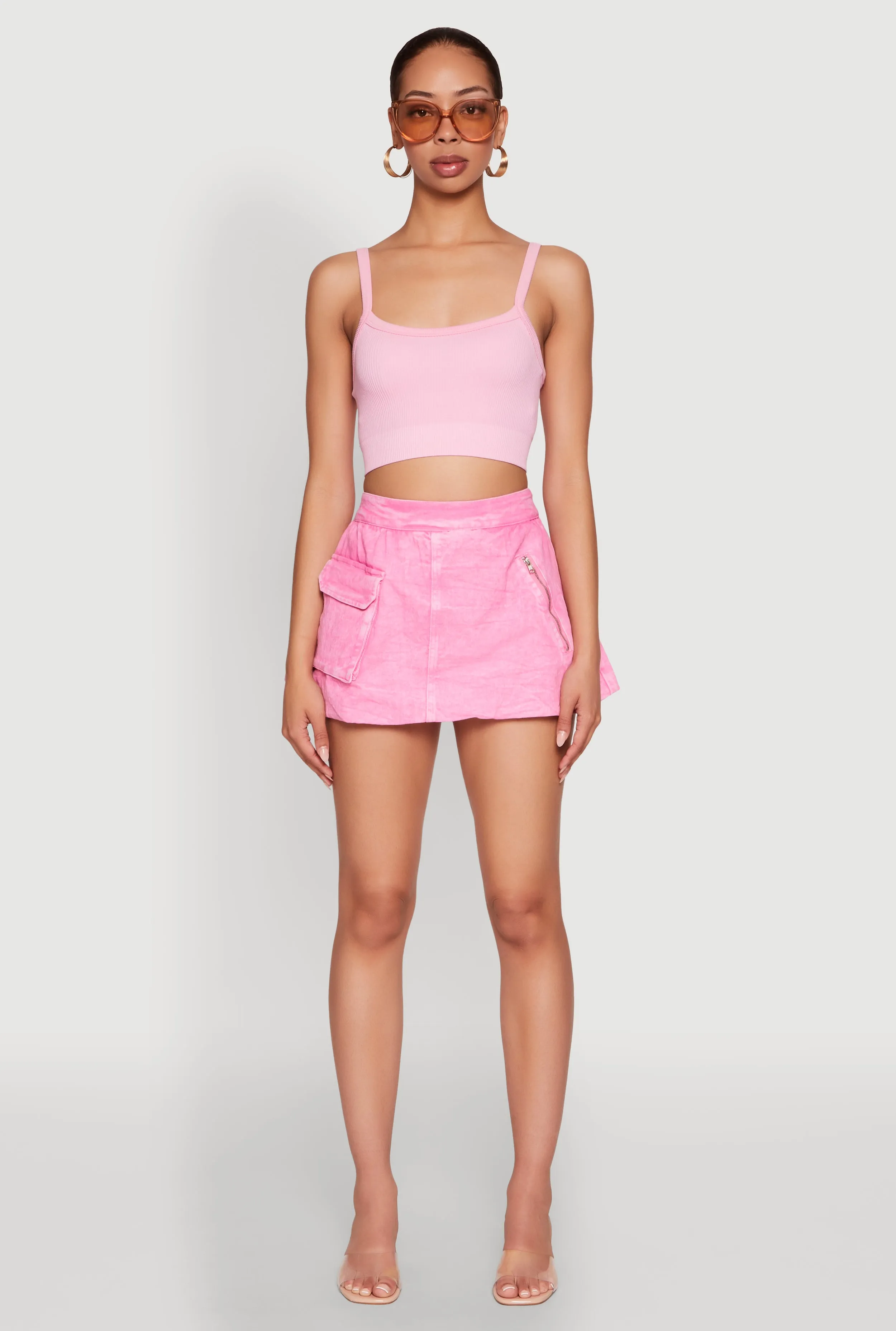 Spoon Jeans Mineral Wash Zip Detail Denim Skort sold by Rainbow product image thumbnail 2