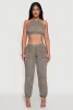 Spoon Jeans Gauze Knit Tie Back Cropped Halter Top sold by Rainbow