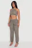 Spoon Jeans Gauze Knit Tie Back Cropped Halter Top sold by Rainbow