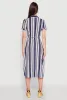 Striped Tie Waist Belted Shirt Dress sold by Rainbow