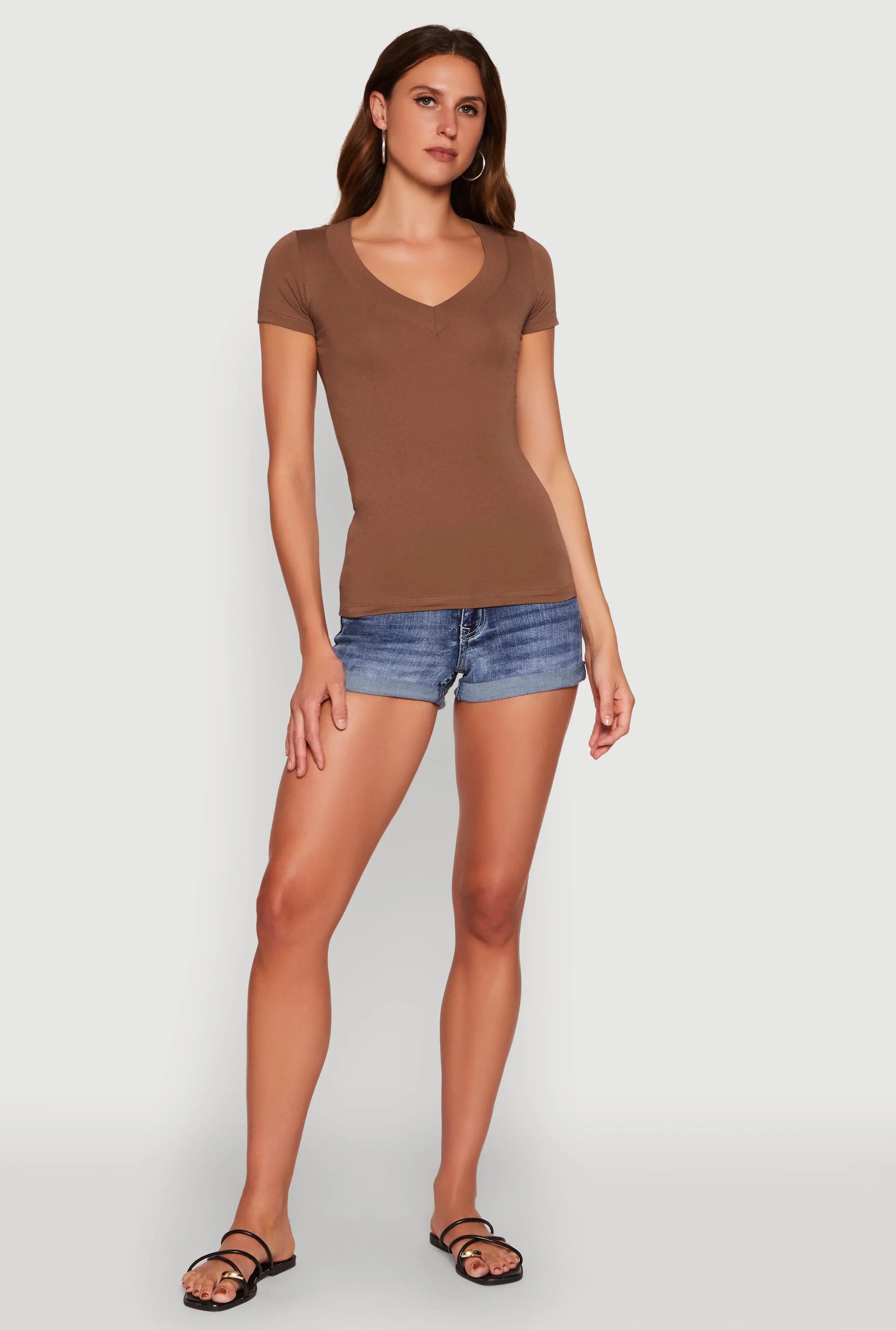 Short Sleeve V Neck T Shirt sold by Rainbow product image thumbnail 3
