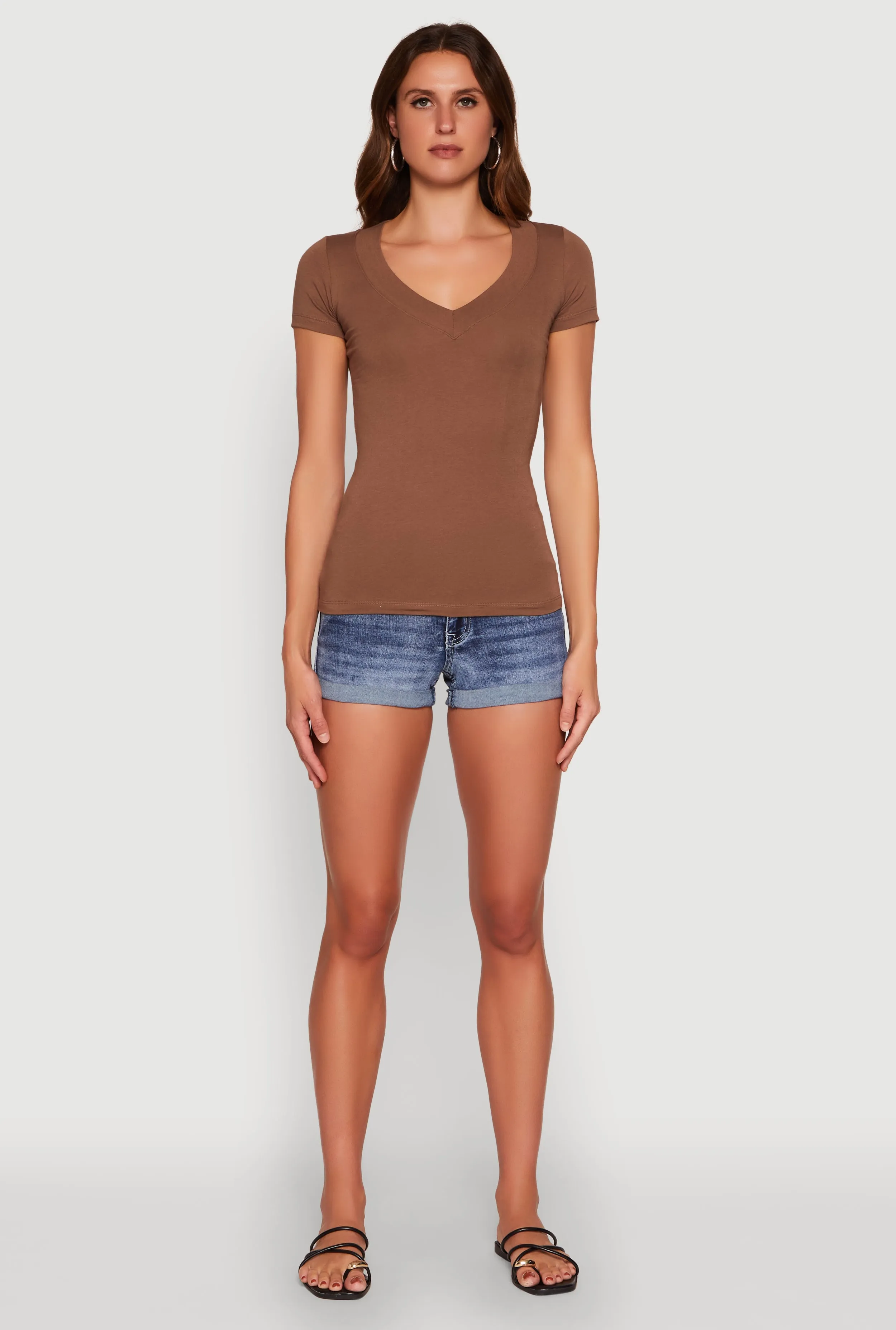 Short Sleeve V Neck T Shirt sold by Rainbow