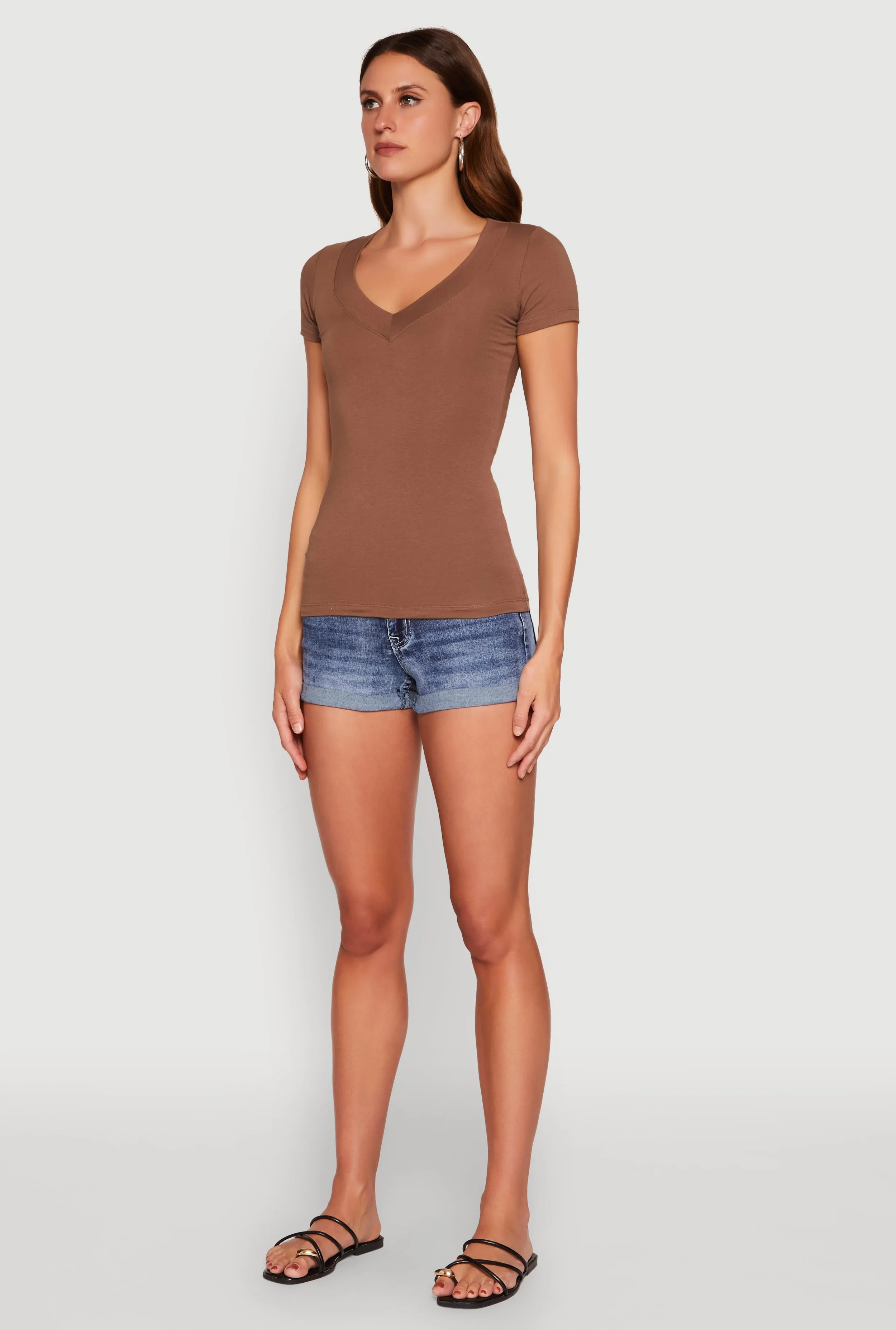Short Sleeve V Neck T Shirt sold by Rainbow product image thumbnail 5