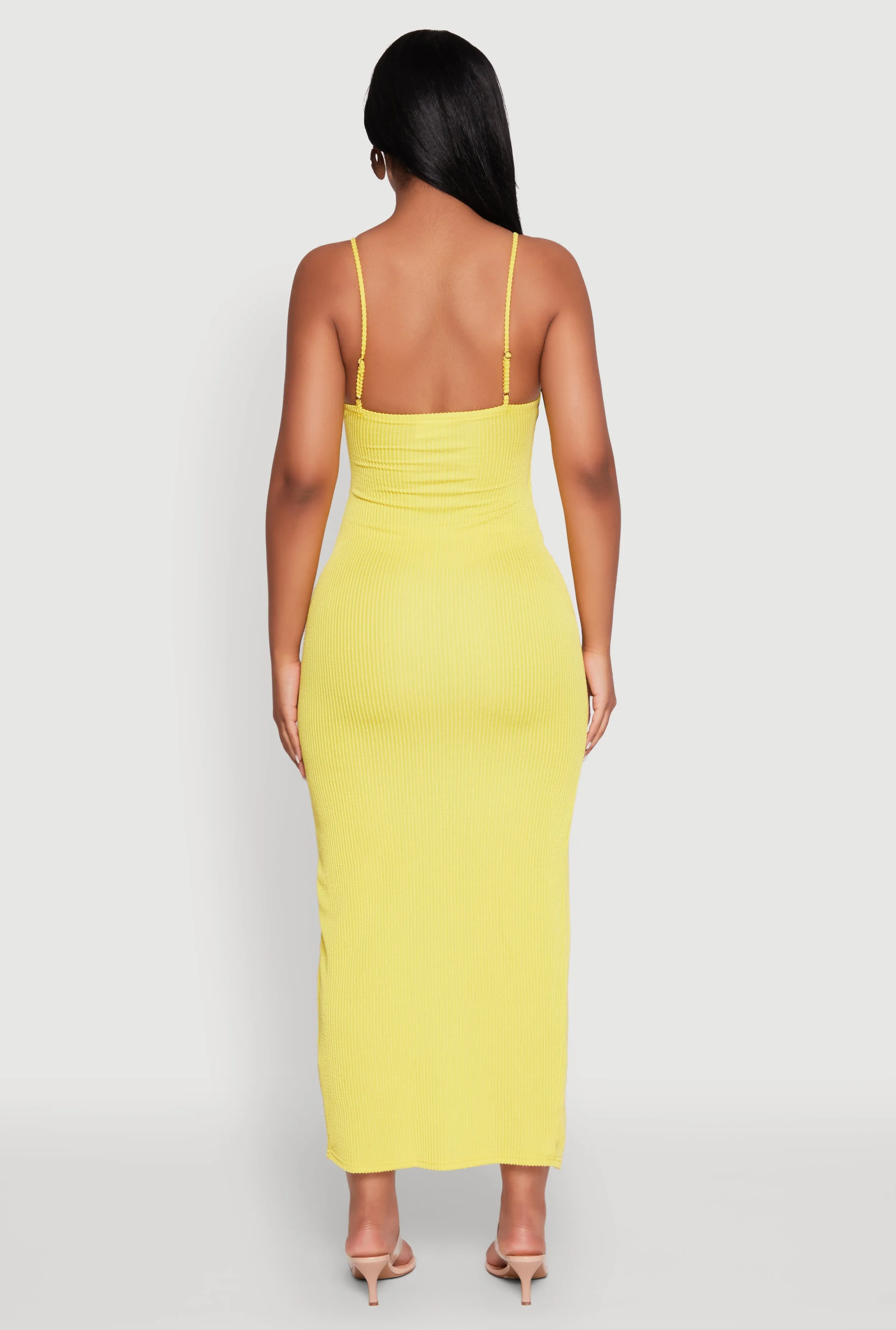 Rib Knit Side Slit Midi Dress sold by Rainbow product image thumbnail 5