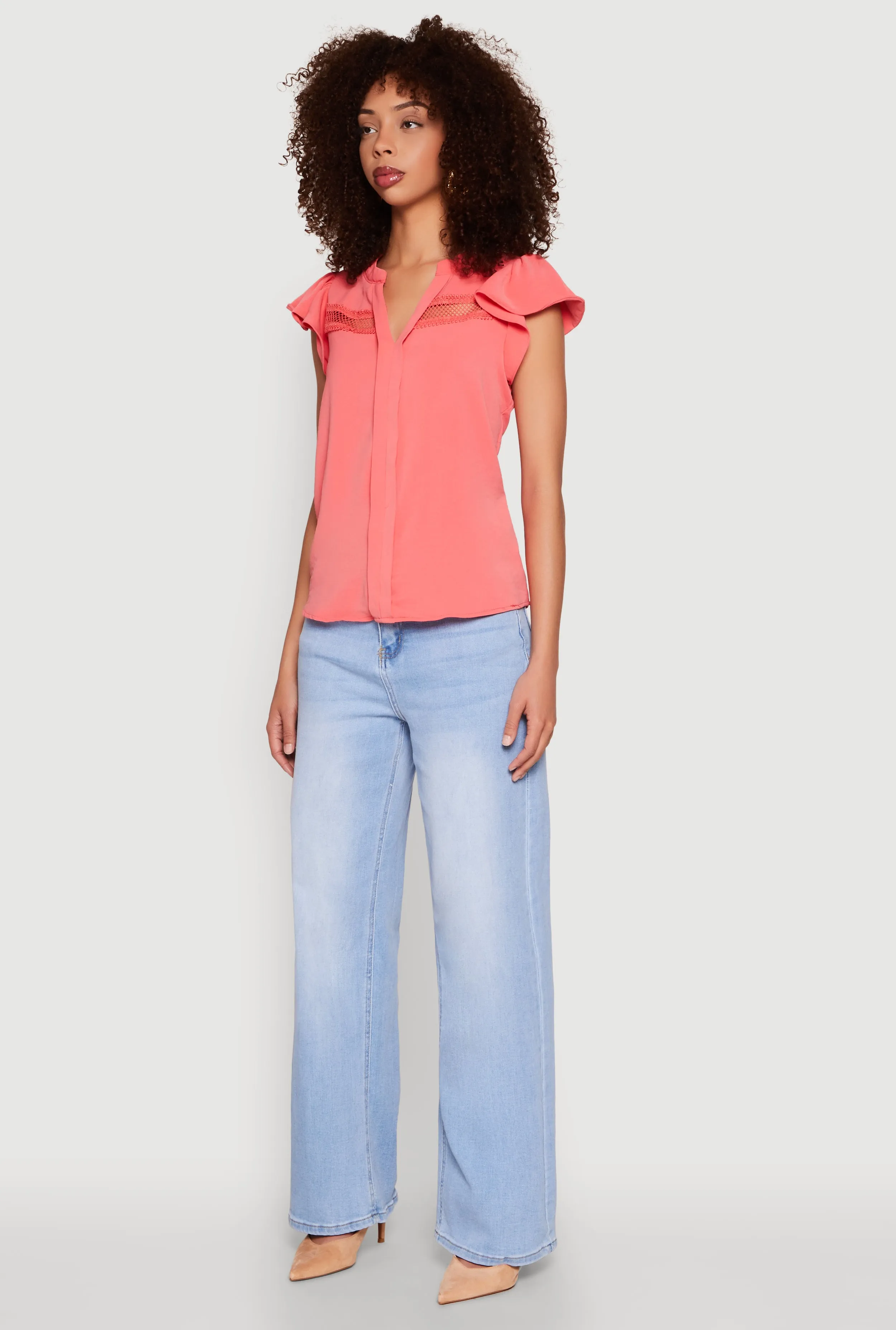 Iris Crepe Knit Flutter Sleeve Blouse sold by Rainbow product image thumbnail 5