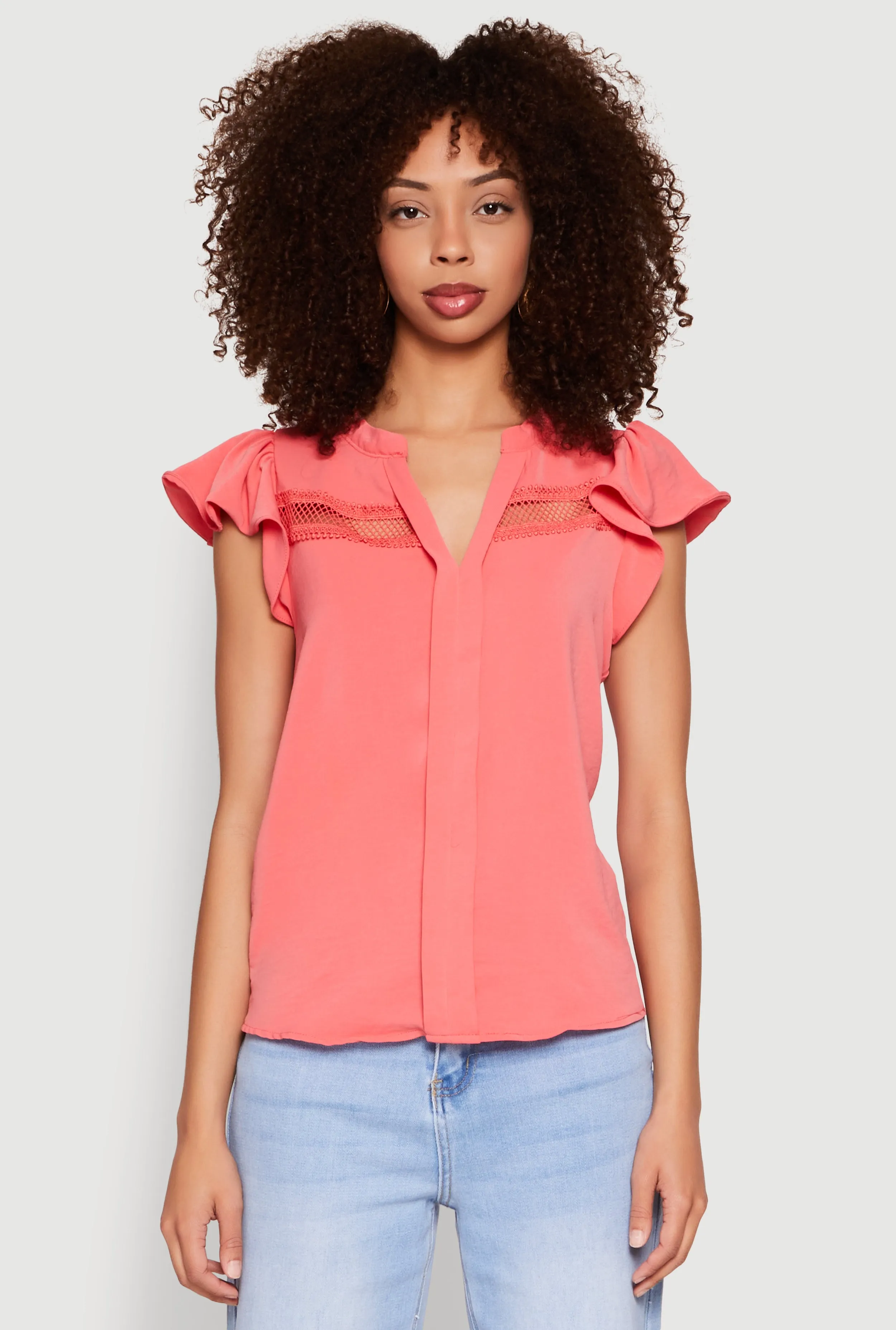 Iris Crepe Knit Flutter Sleeve Blouse sold by Rainbow product image thumbnail 2