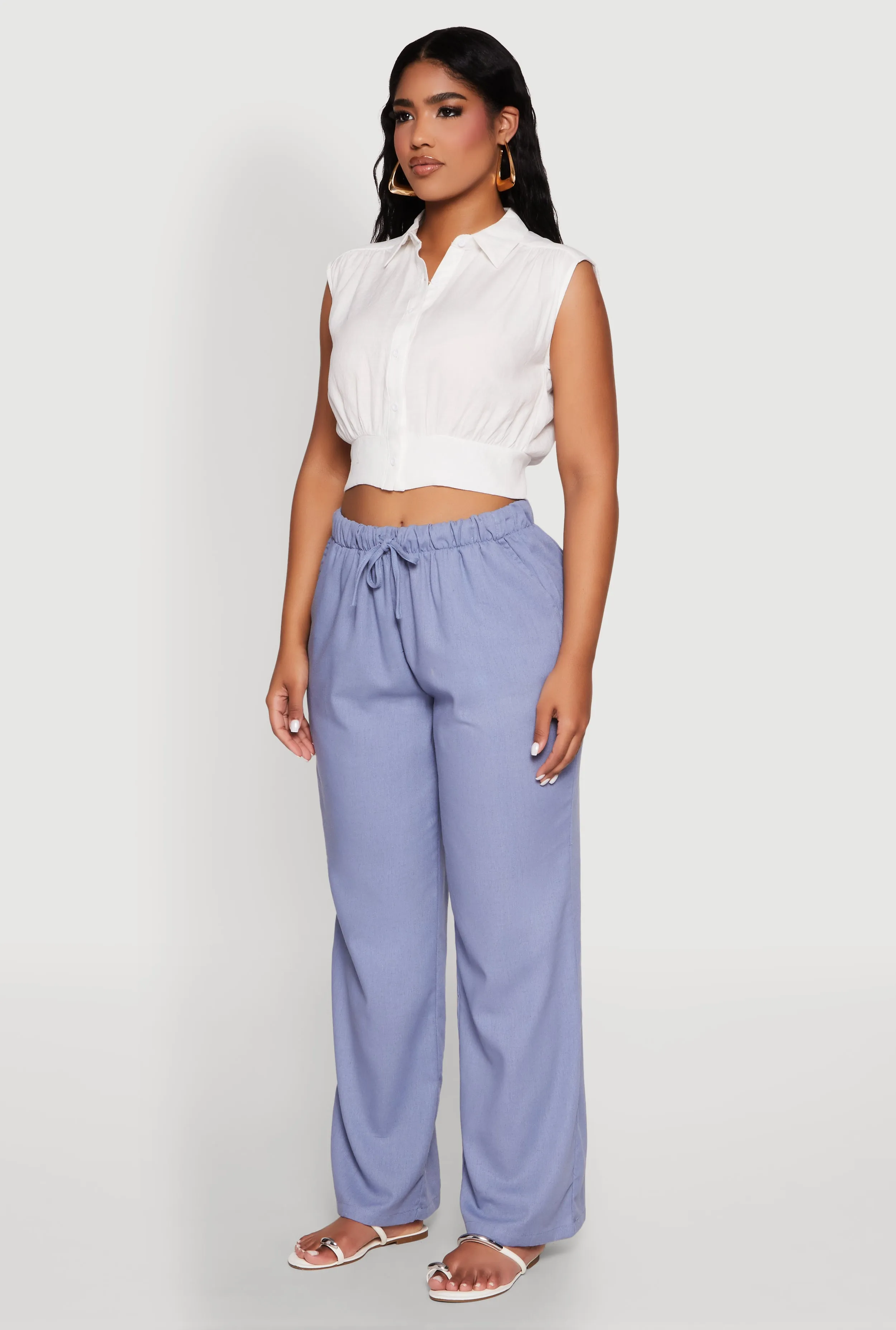 Linen Drawstring Waist Pants sold by Rainbow product image thumbnail 3