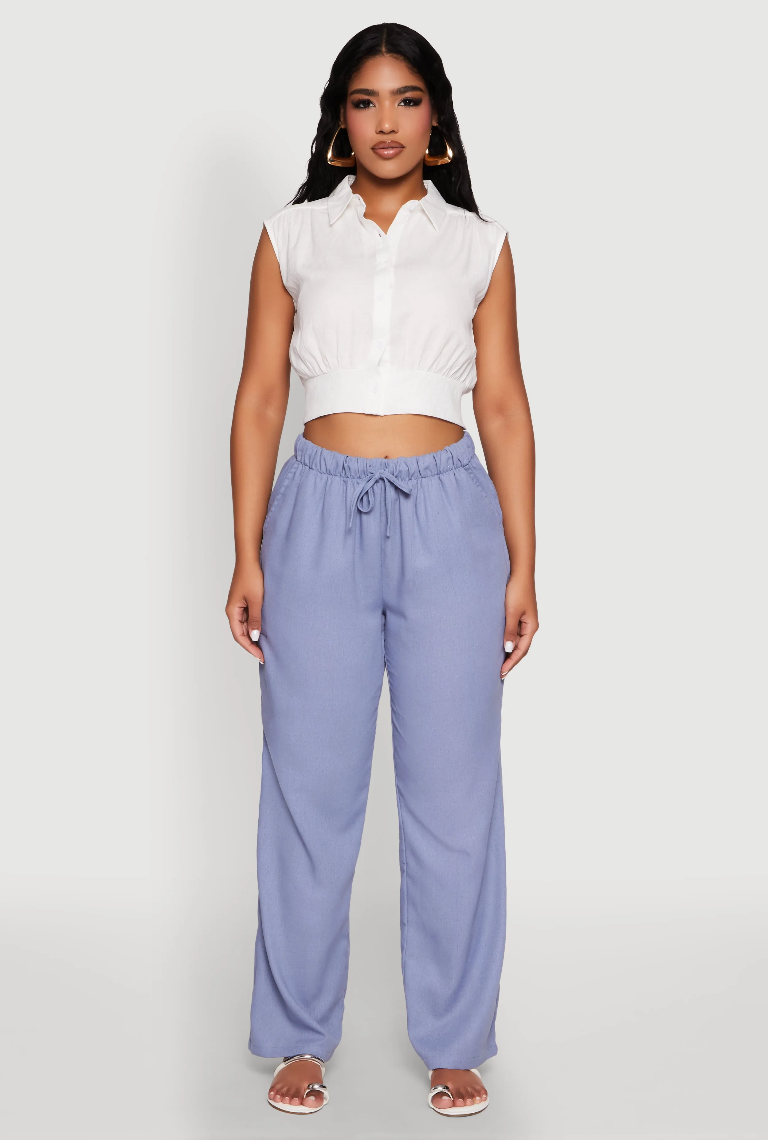 Linen Drawstring Waist Pants sold by Rainbow product image thumbnail 2
