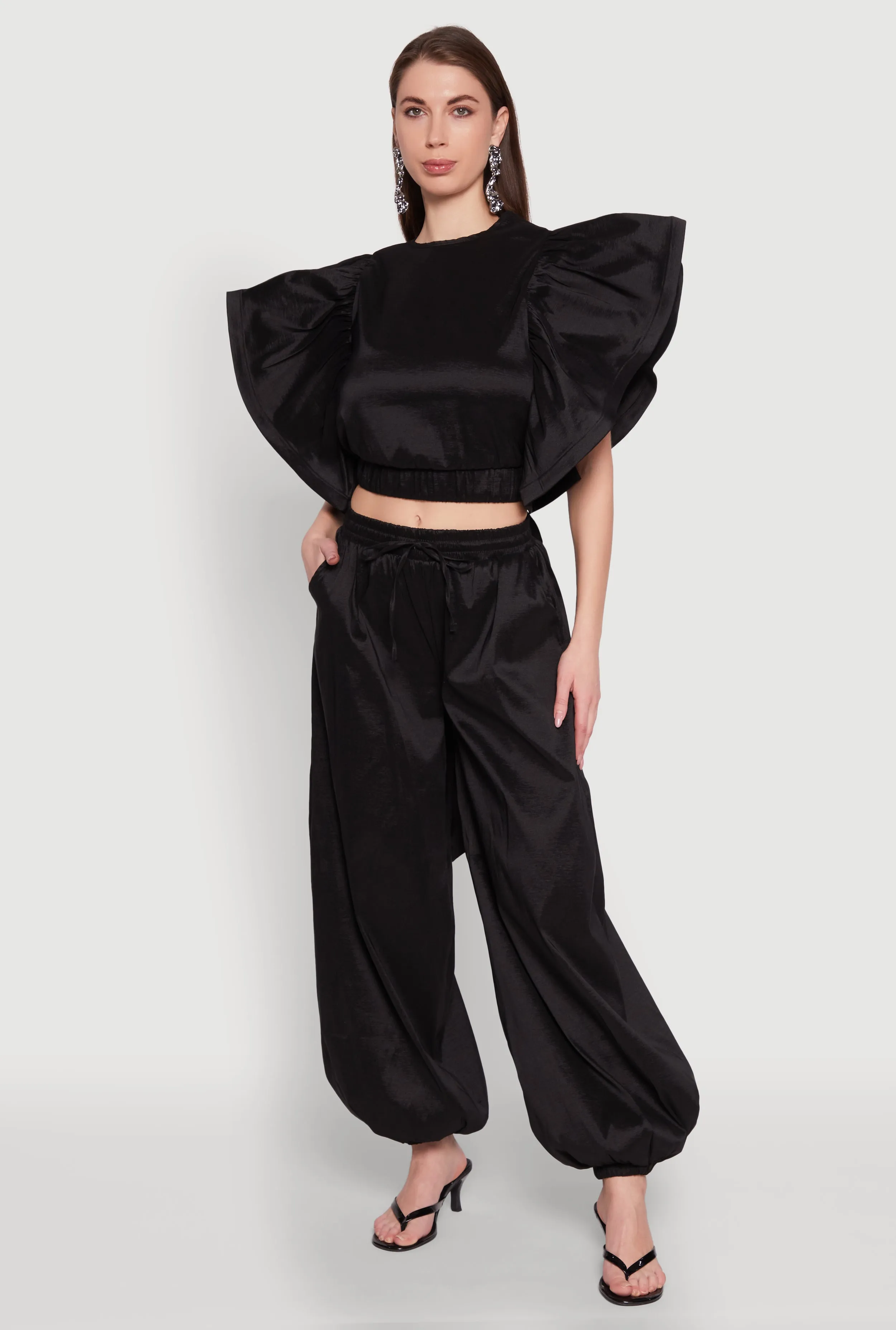 Flutter Sleeve Crop Top sold by Rainbow product image thumbnail 3