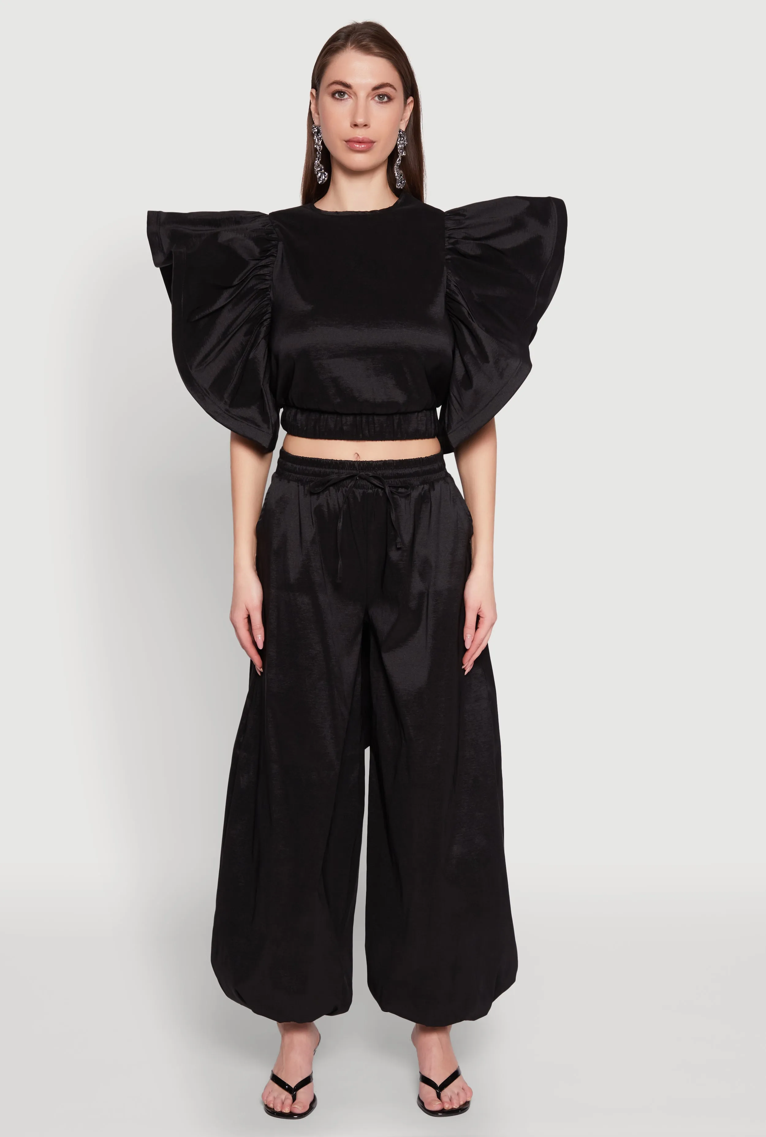 Flutter Sleeve Crop Top sold by Rainbow product image thumbnail 2