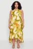 Plus Size Floral Print Keyhole High Low Shift Dress sold by Rainbow