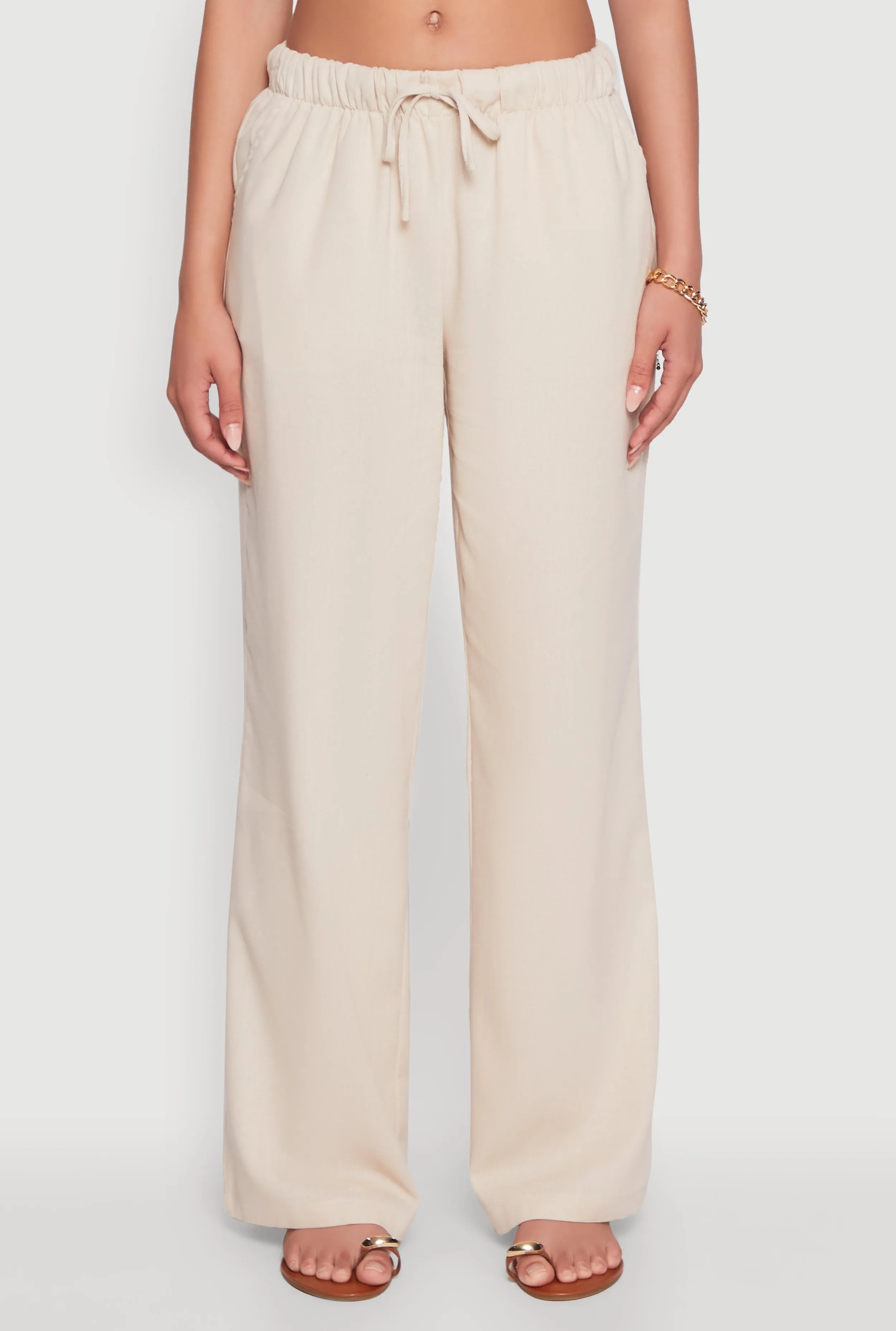 Linen Drawstring Waist Pants sold by Rainbow product image thumbnail 5