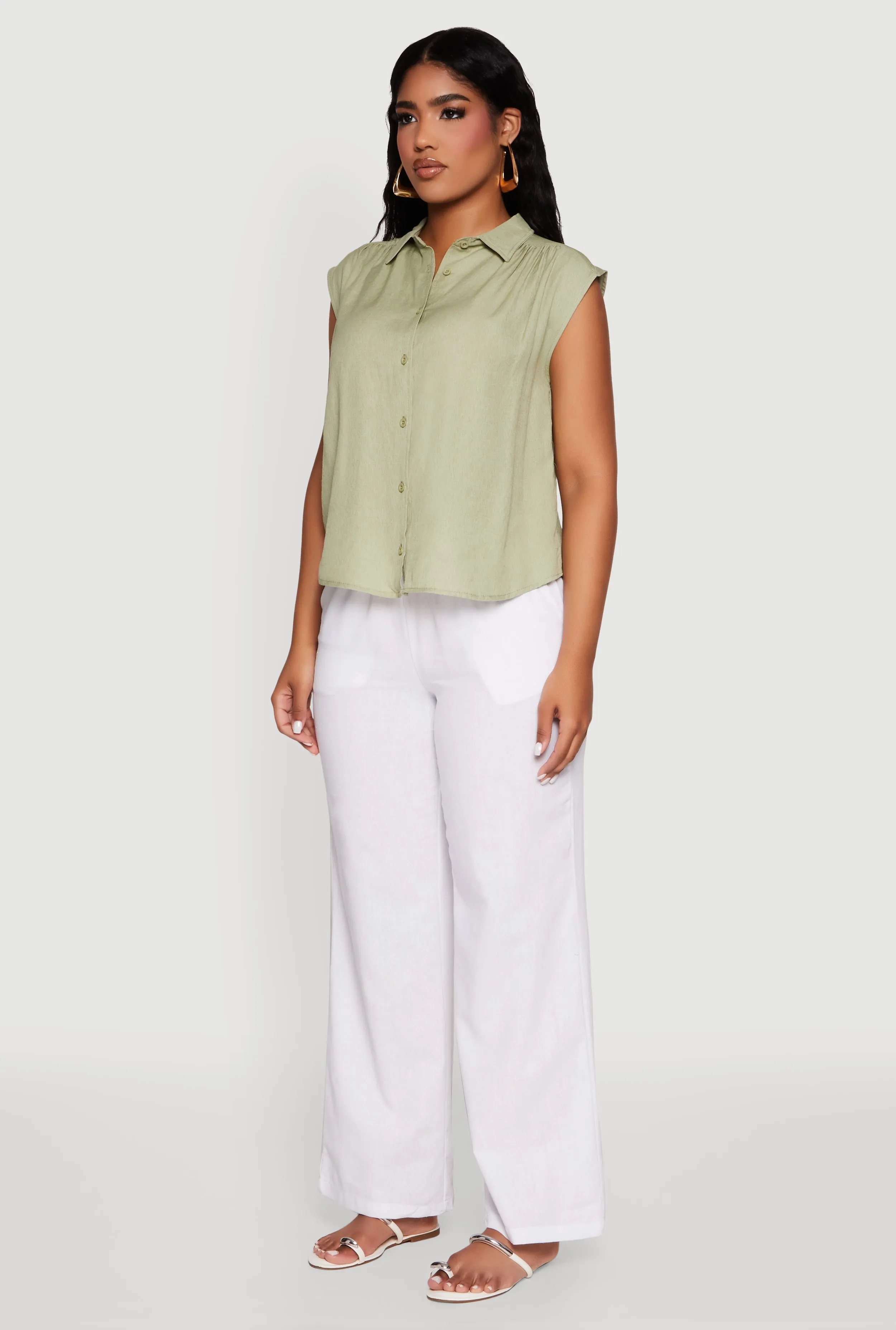 Linen Drawstring Waist Pants sold by Rainbow product image thumbnail 3