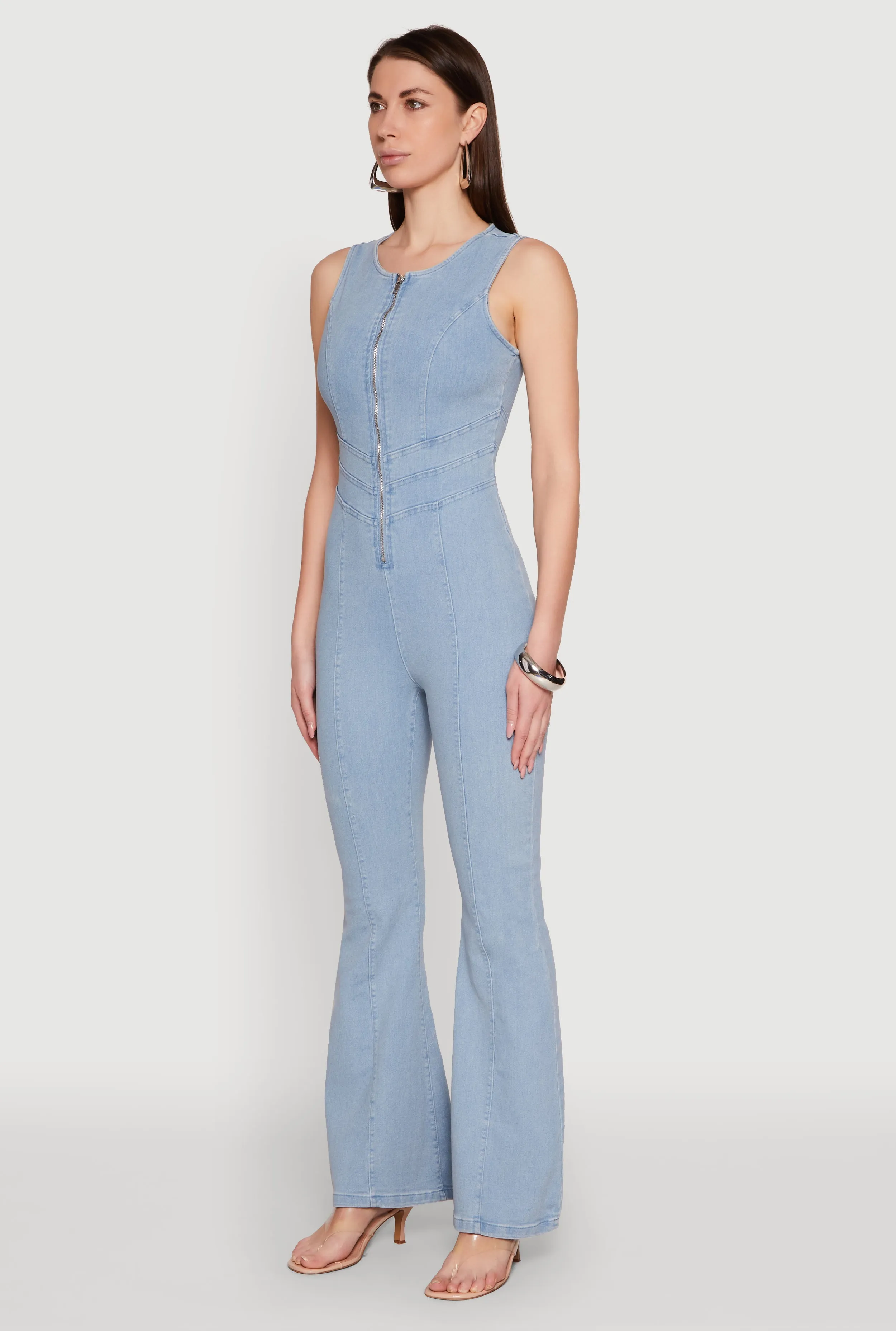 Denim Zip Front Sleeveless Jumpsuit sold by Rainbow product image thumbnail 3
