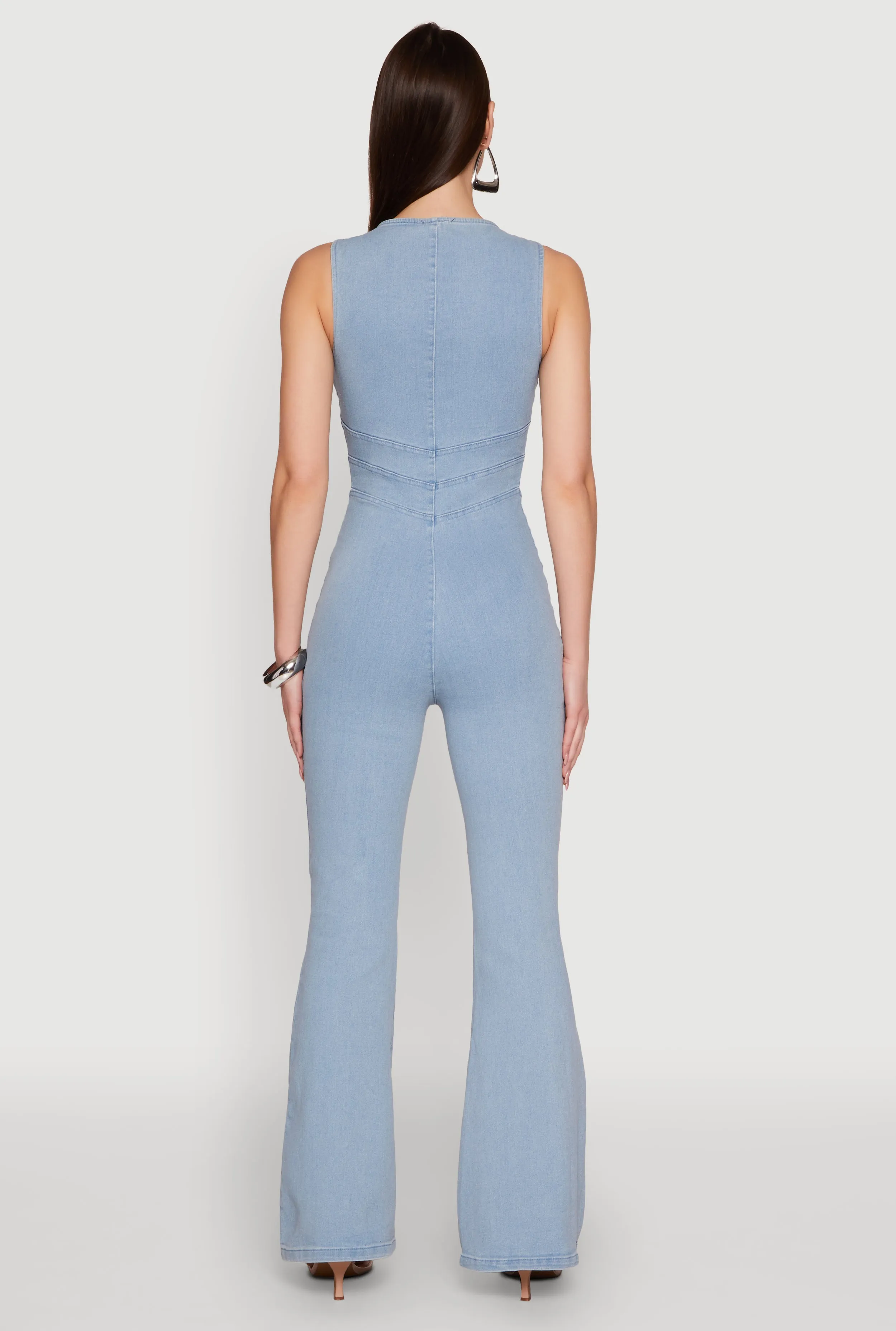 Denim Zip Front Sleeveless Jumpsuit sold by Rainbow product image thumbnail 5