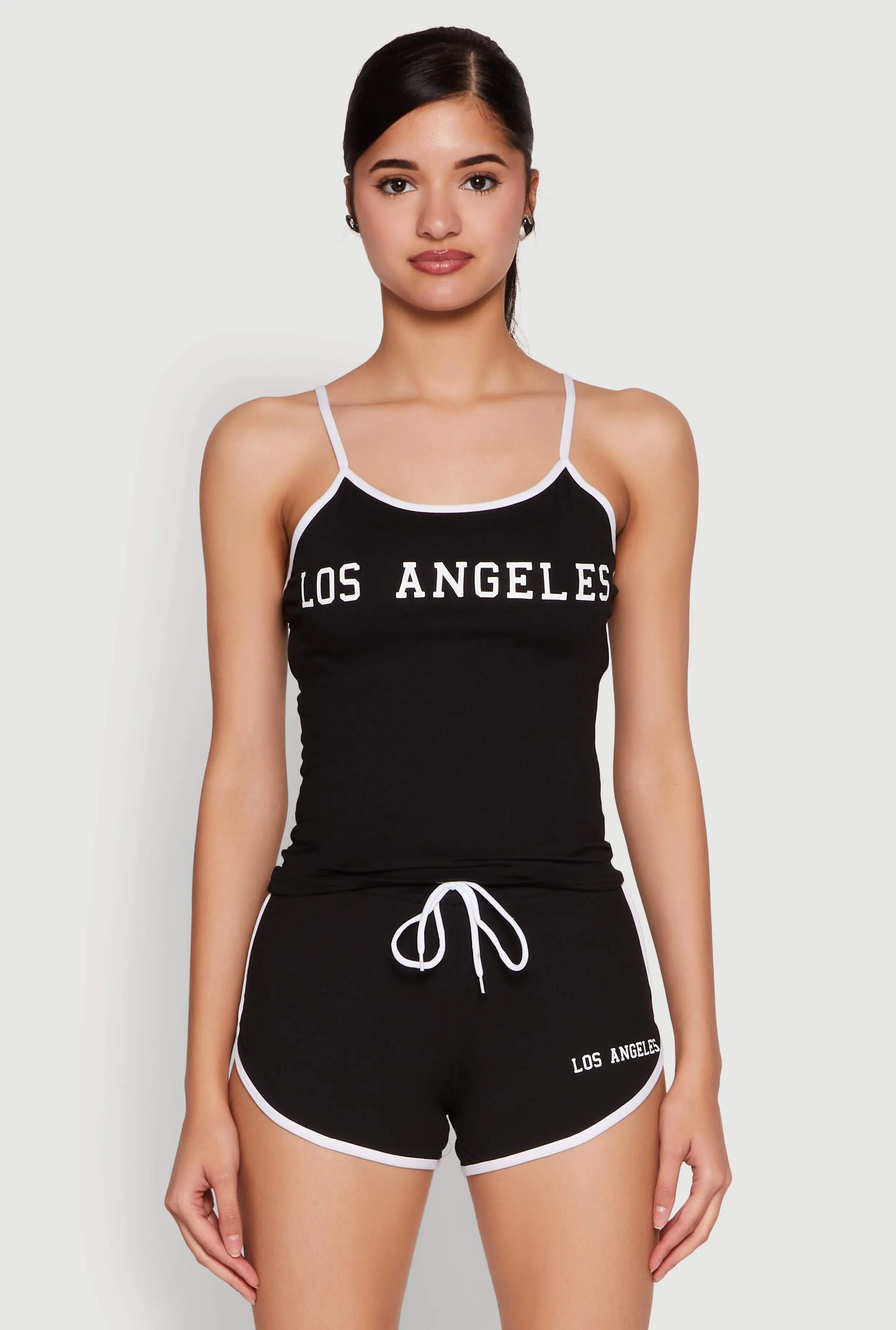 Los Angeles Graphic Contrast Trim Cami sold by Rainbow
