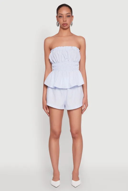 Haute Monde Pinstripe Paper Bag Waist Shorts sold by Rainbow