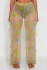 Printed Pattern Ruffle Trim Cover Up Pants sold by Rainbow