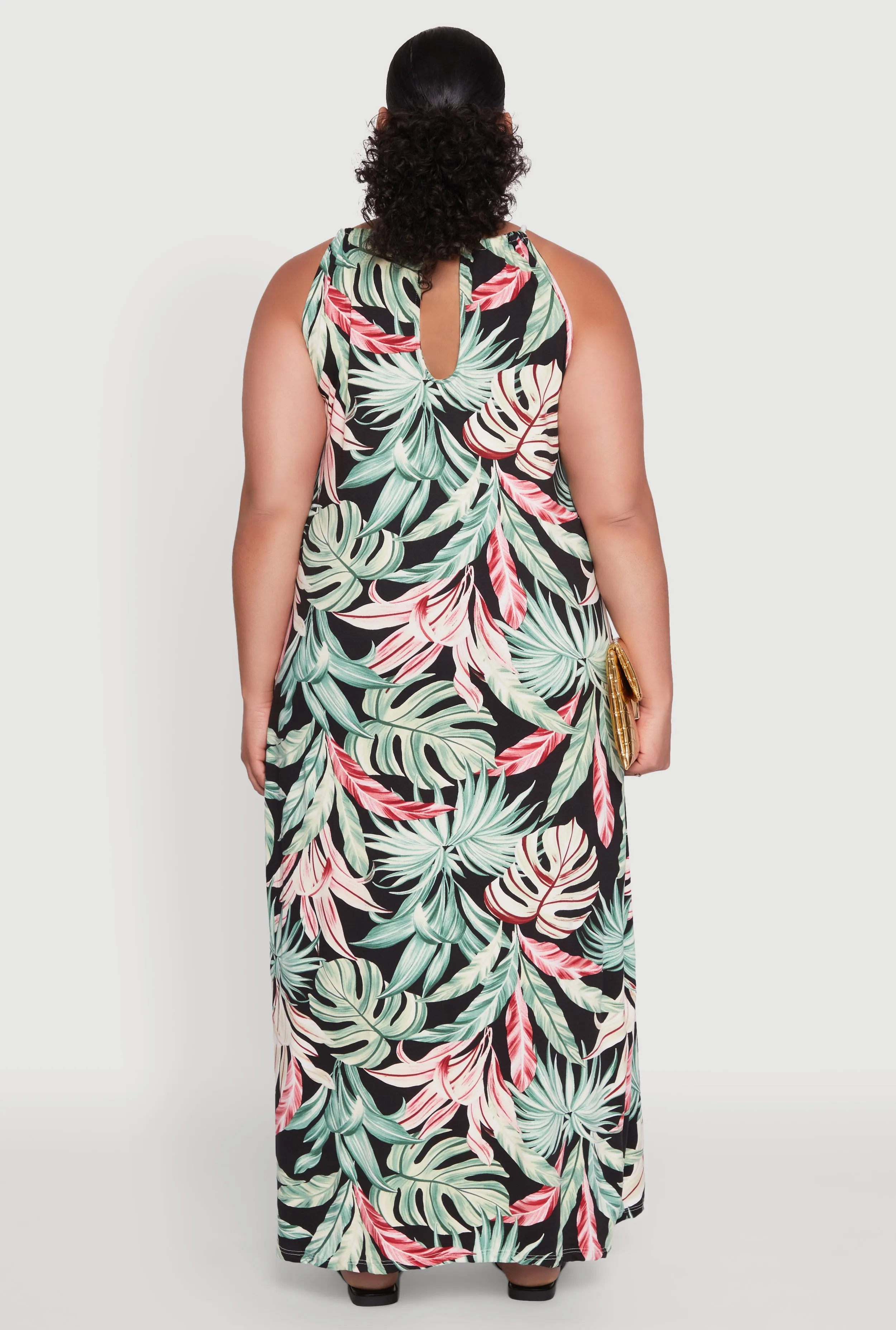 Plus Size Leaf Print Maxi Dress sold by Rainbow product image thumbnail 5