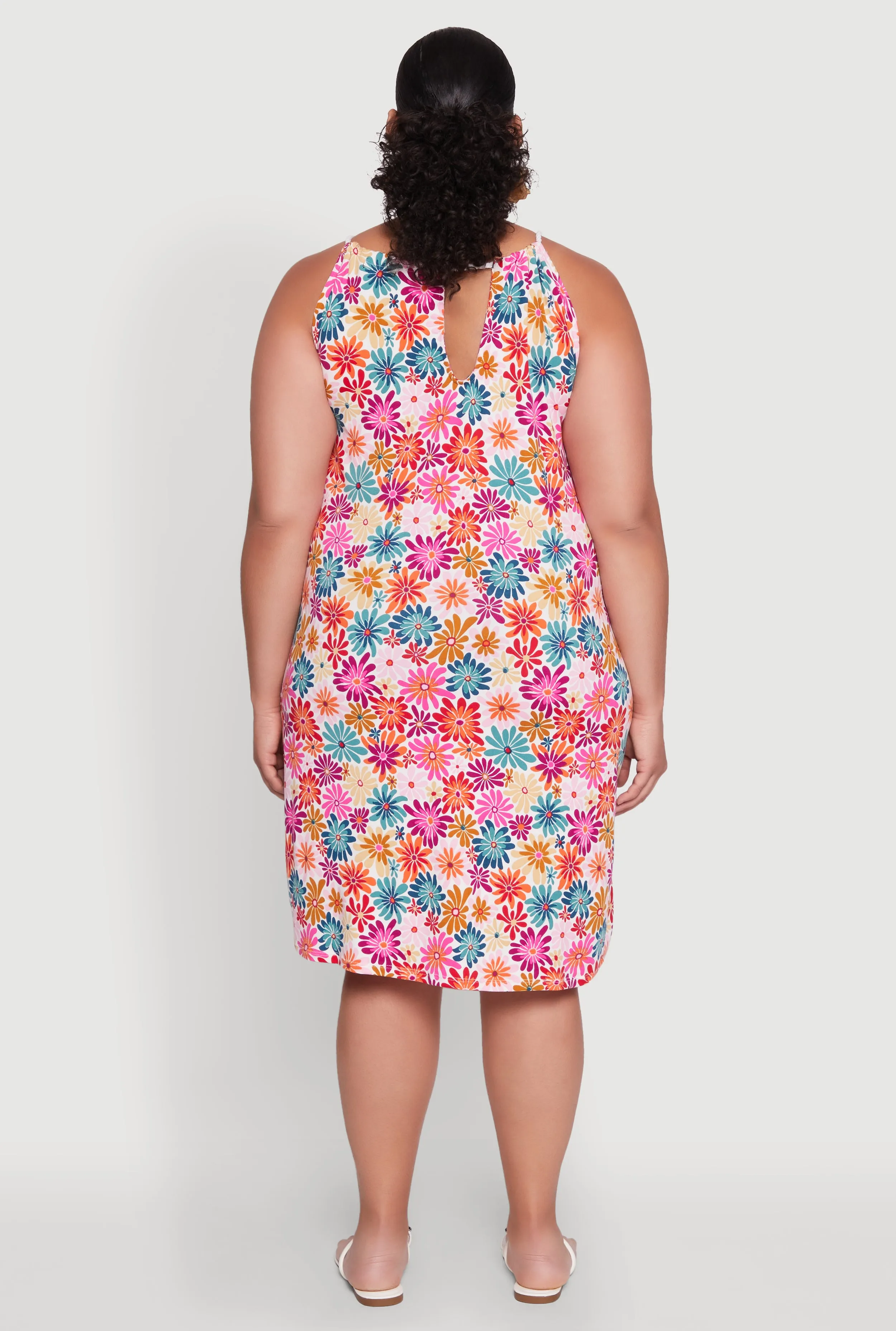 Plus Size Flower Print Sleeveless Dress sold by Rainbow product image thumbnail 5