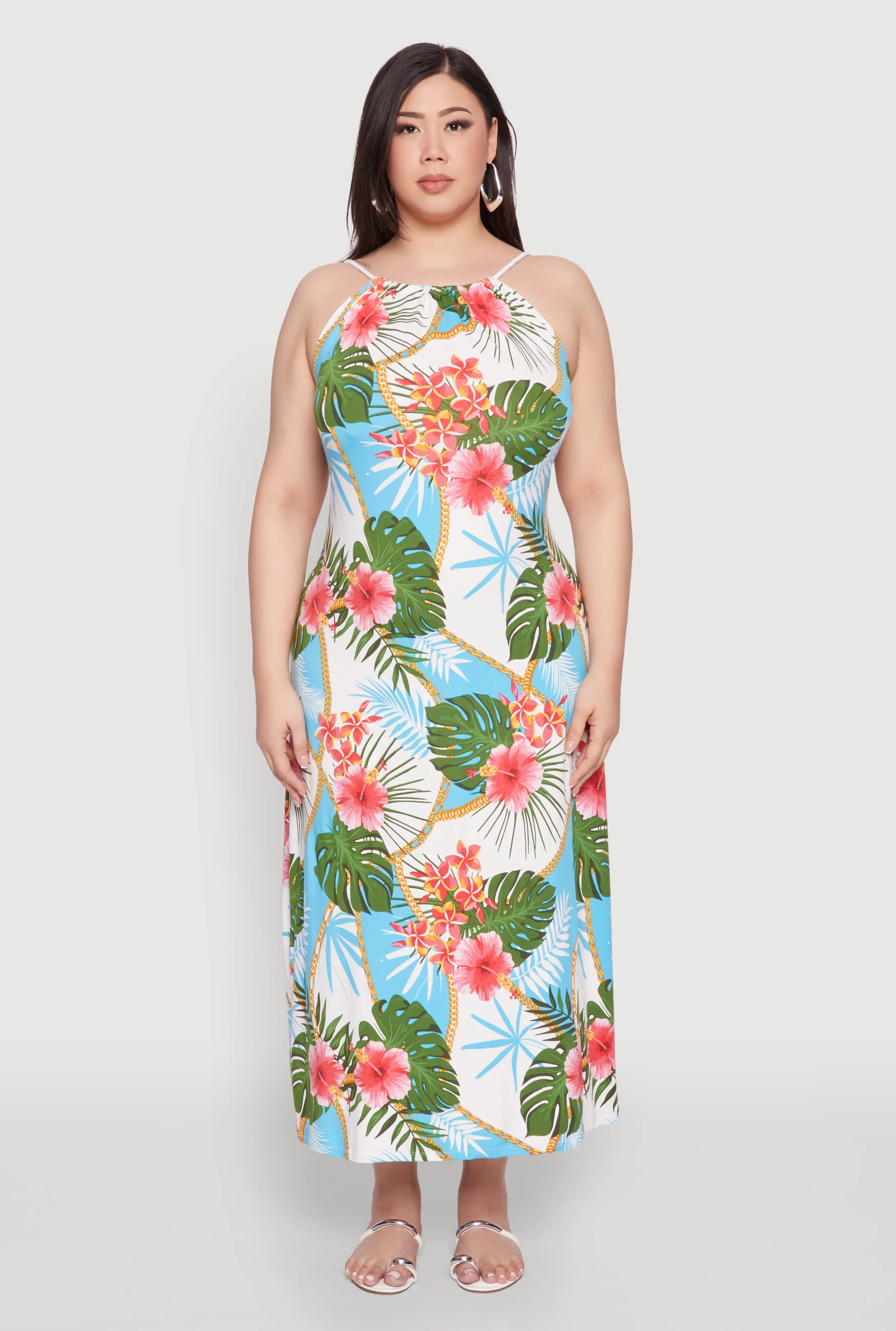 Plus Size Floral Chain Print Maxi Dress sold by Rainbow product image thumbnail 2