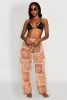 Printed Pattern Ruffle Trim Cover Up Pants sold by Rainbow