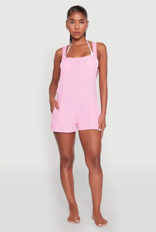 Gauze Knit Cover Up Romper sold by Rainbow